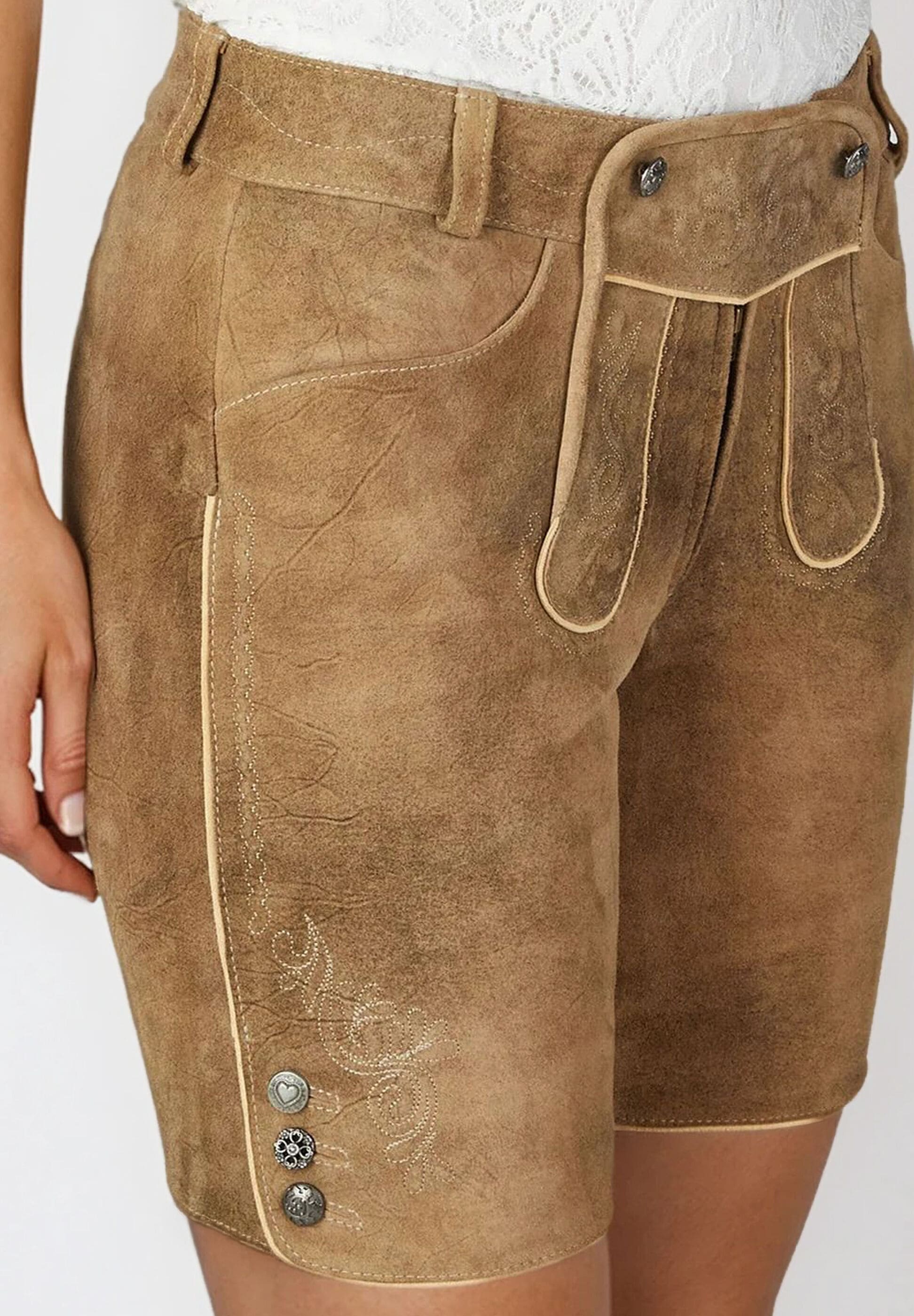Spieth & Wensky Lederhose »Giana«  mit dezenten Stickereien an den Beinen