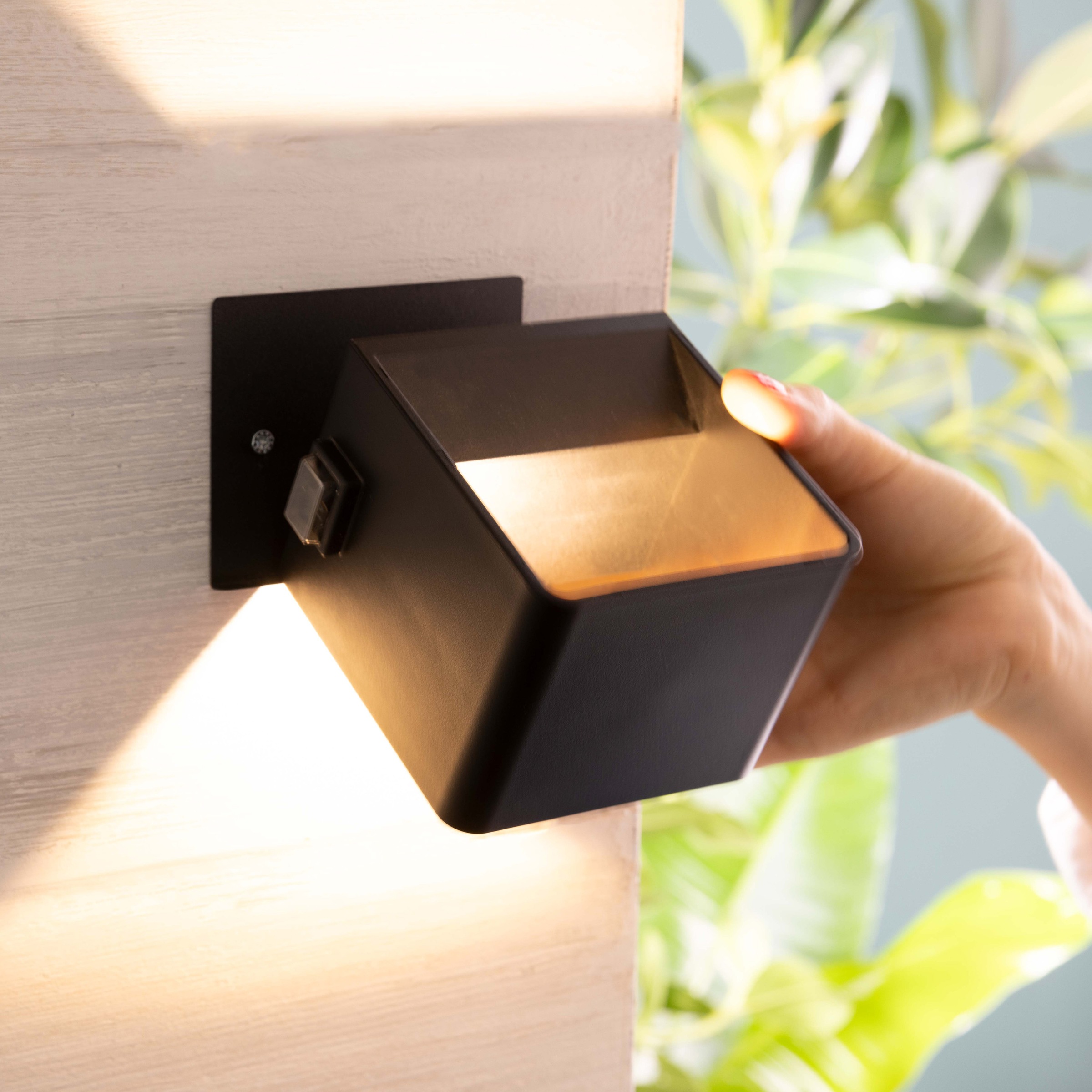 my home LED Außen-Wandleuchte »Marten - portable Akkuleuchte« 1 Stk. Warmweiß Akku, 4 W, 300 lm, 3000 K, USB, schwarz, mobile Außenlampe, Wandlampe