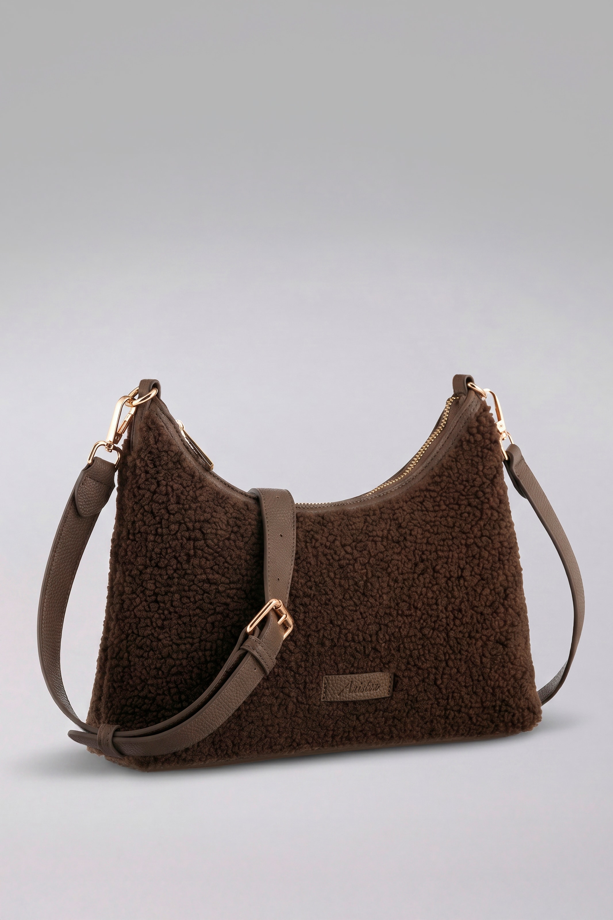 Aniston ACCESSOIRES Umhängetasche Handtasche, Schultertasche in Teddy-Optik