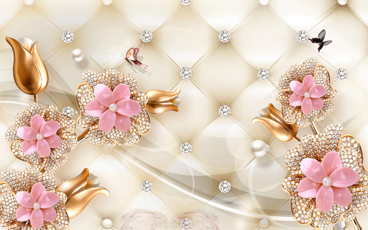 Papermoon Fototapete »Muster mit Blumen«