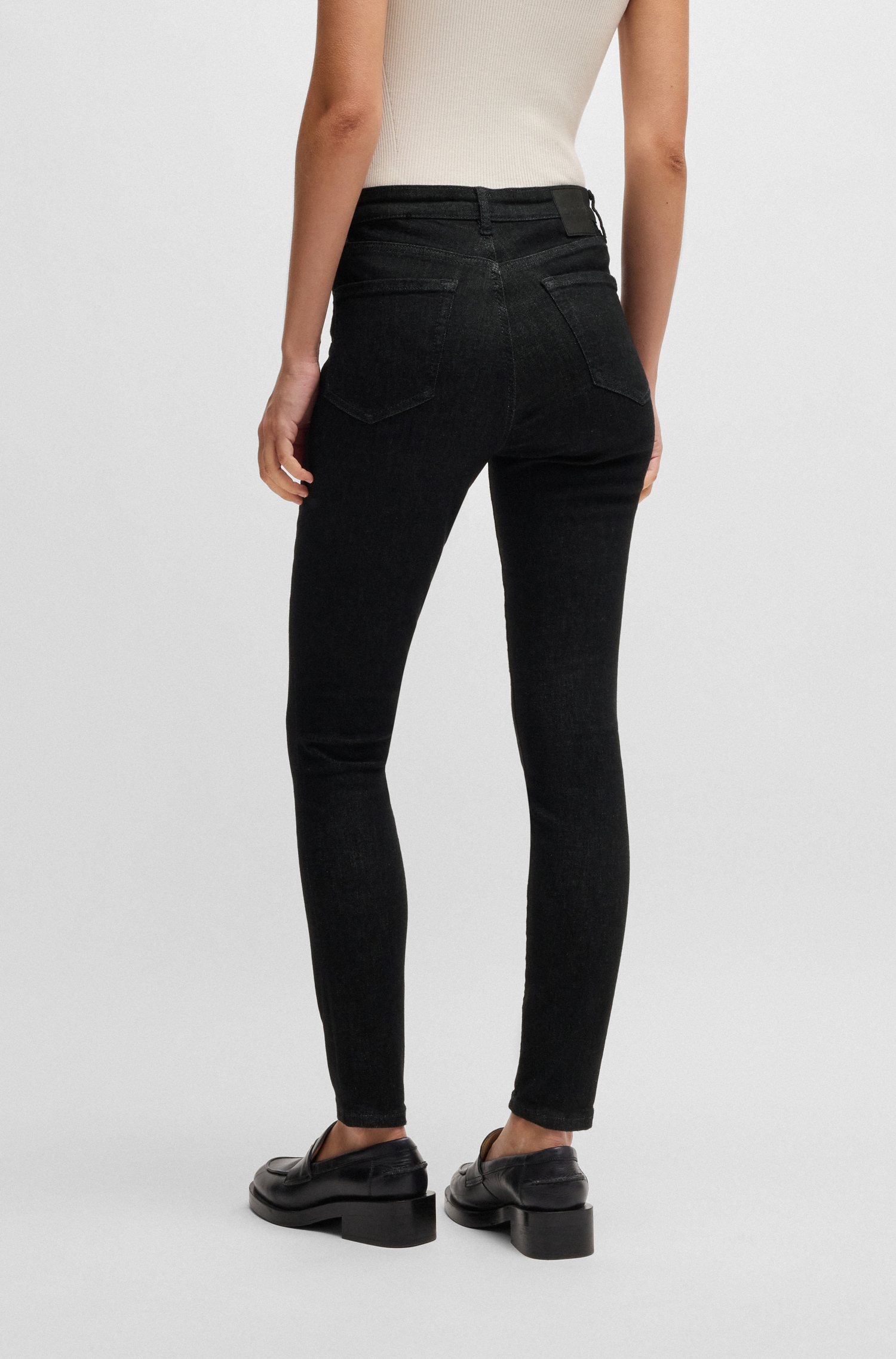BOSS ORANGE Slim-fit-Jeans »Maye High Rise Slim Premium Damenmode«, mit BOSS Leder-Badge