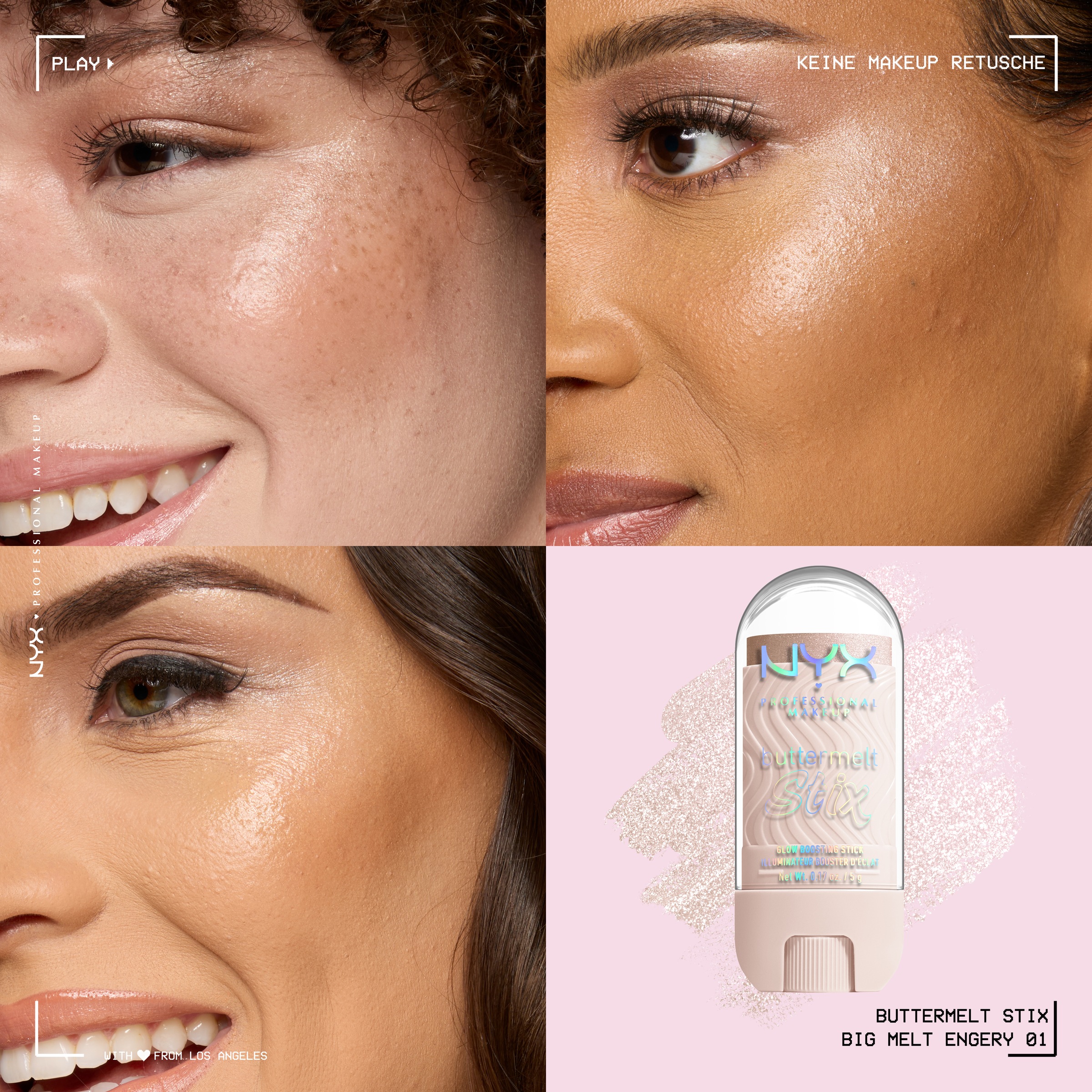 NYX PROFESSIONAL MAKEUP Highlighter »BUTTERMELT STIX GLOW BOOSTING HIGHLIGHTER STICK« mit Cupuaçu- und Kokosnussbutter, für einen ultimativen Glow