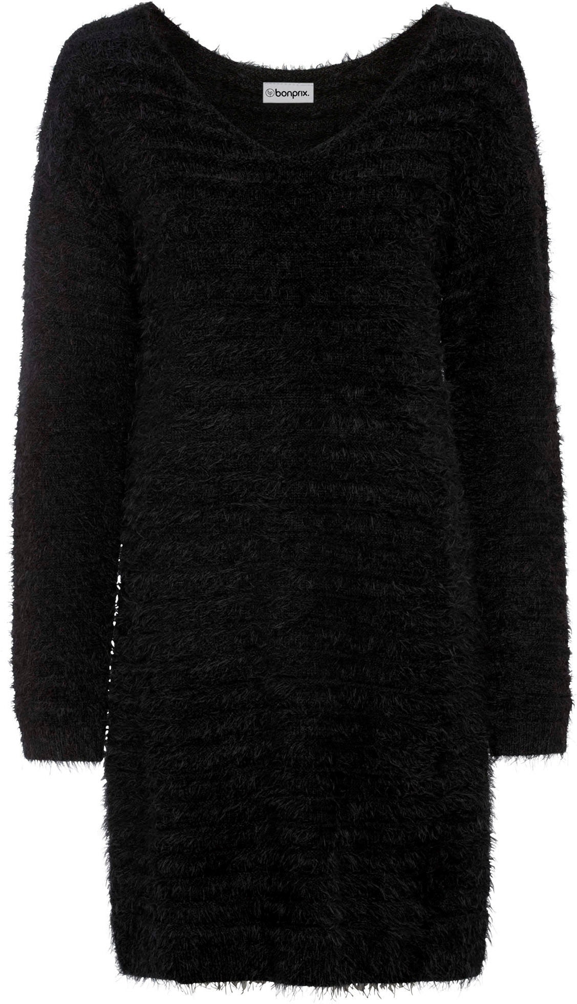 bonprix Longpullover »Flauschiger Long-Pullover« aus flauschigem Material, bequeme Passform, femininer Stil