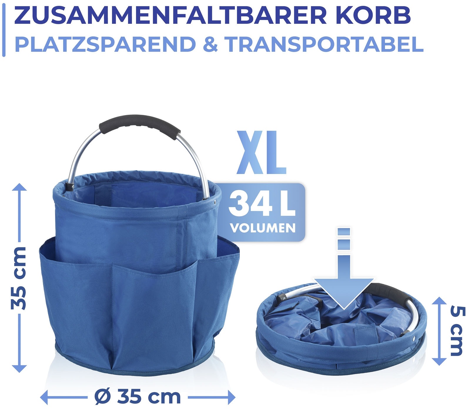 Maximex Organizer »Universal-Reinigungs-Caddy Modell HERKULES«, faltbare Tragetasche für zuhause und unterwegs, 34 Liter