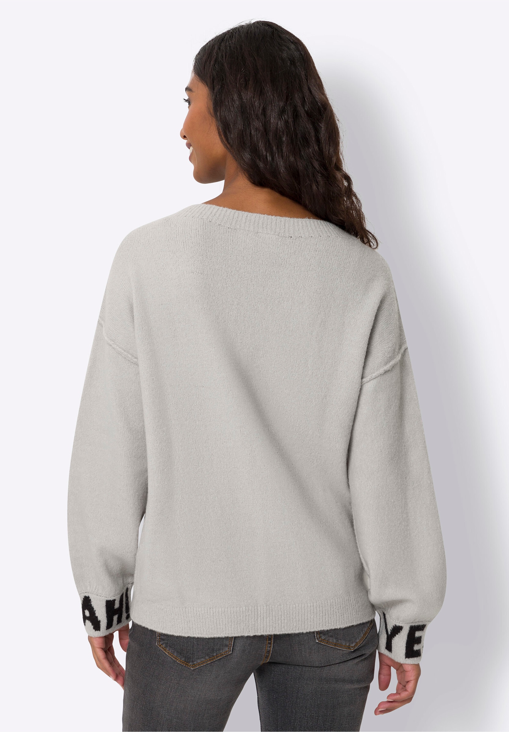 heine Strickpullover »Pullover Strickpullover mit Schriftzug vorne«