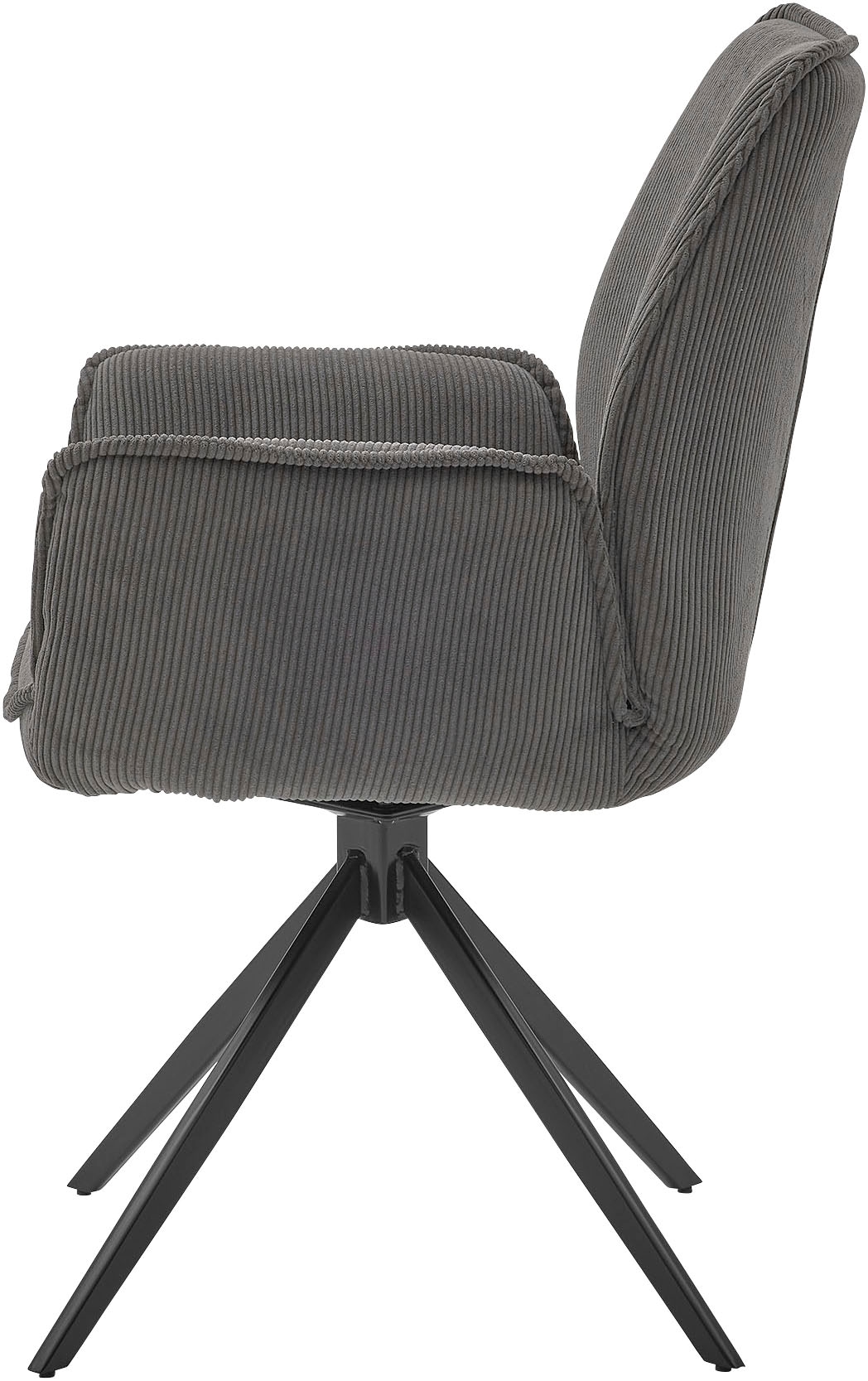 Musterring Esszimmerstuhl »Tiama«, (Set), 2 St., Cord, Stativgestell aus Eisen schwarz, 180° drehbar, Stoff Cord oder Bouclé