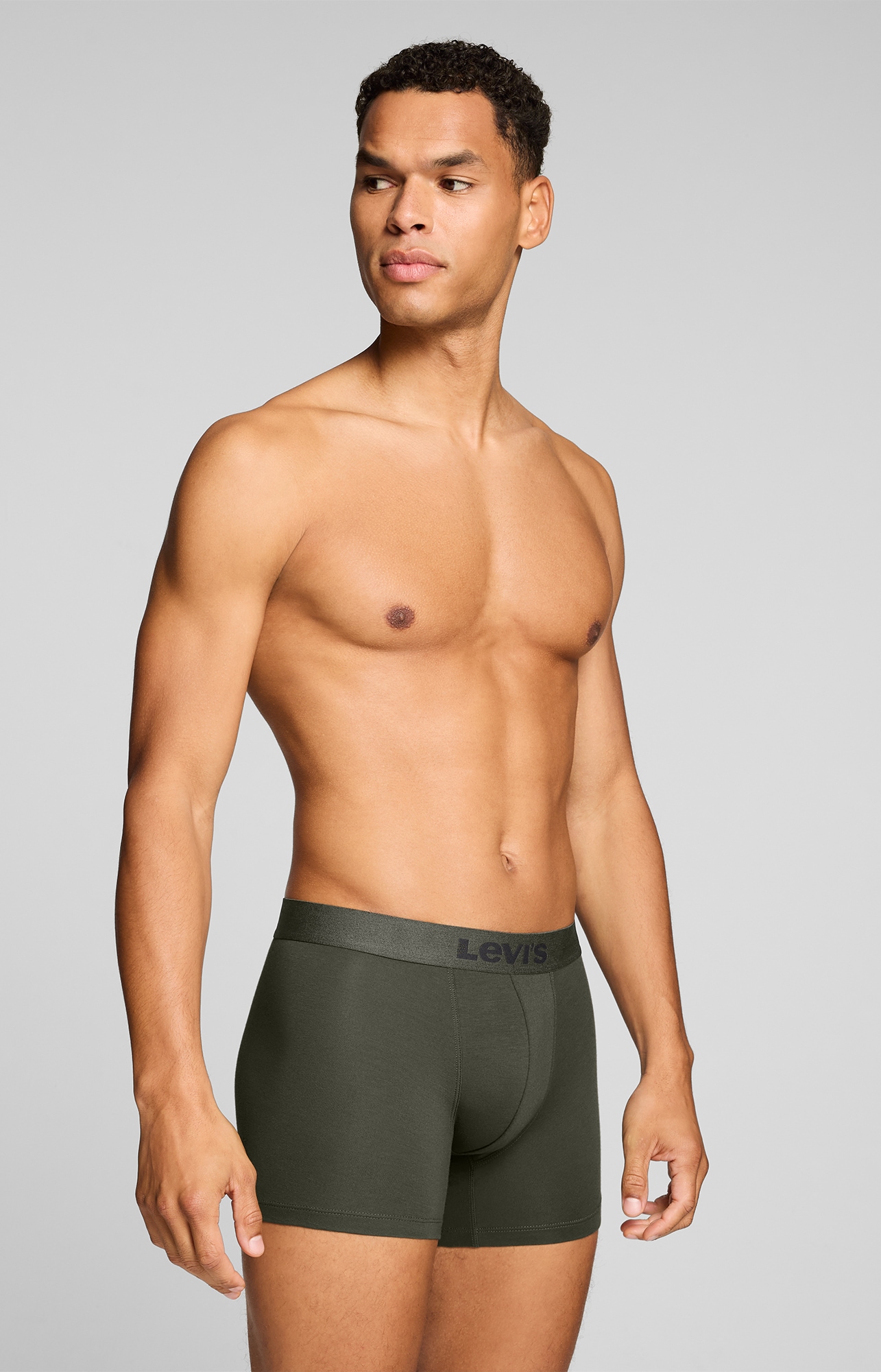 Levi's® Boxershorts »LEVIS MEN MEL WB BOXER BRIEF« 3er Pack,  ohne Eingriff, tonaler Logobund, elastisch, Cotton-Mix