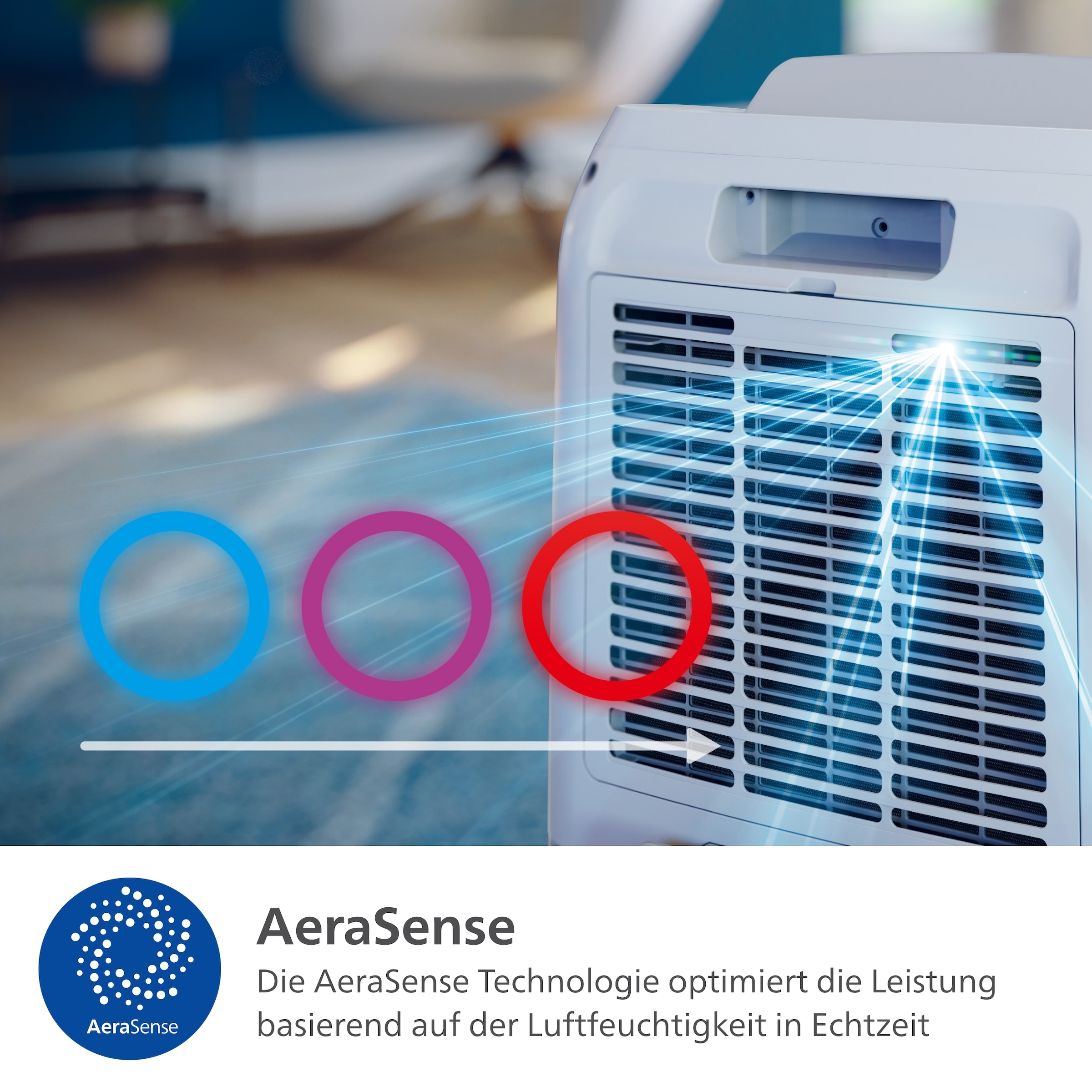 Philips Luftentfeuchter »DE3306/11 3000 Series, mit Wäschetrockner-Modus«, für 150 m³ Räume, Entfeuchtung 34,3 l/Tag, Tank 4 l, 360-Grad-Mobilität u. Aromatherapie-Zusatzoption