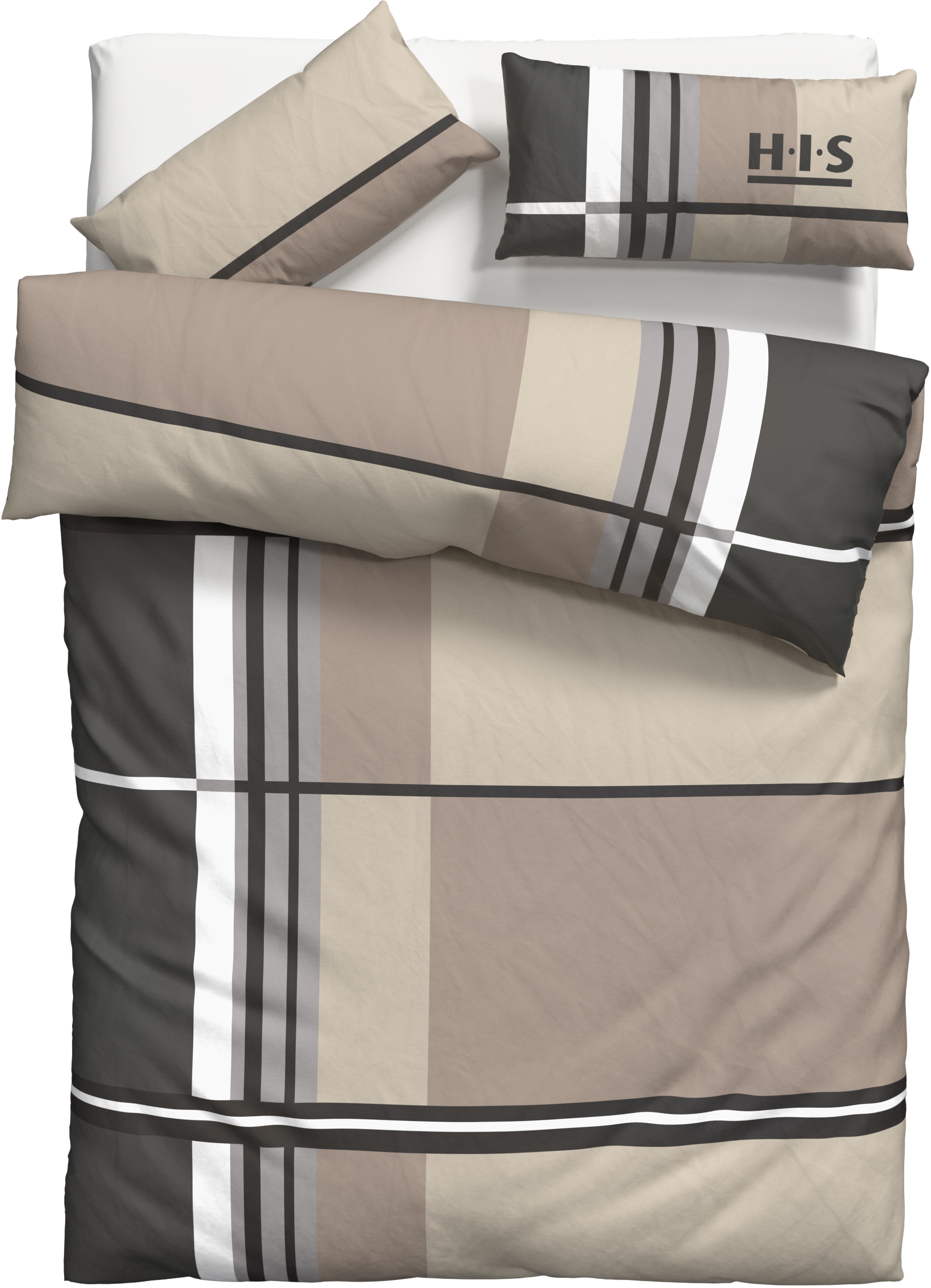 H.I.S Bettwäsche »Cassia« 2 Stk. tlg. in sportlichem Karo Design,Bettwäsche aus Baumwolle,ab Gr. 135x200 cm
