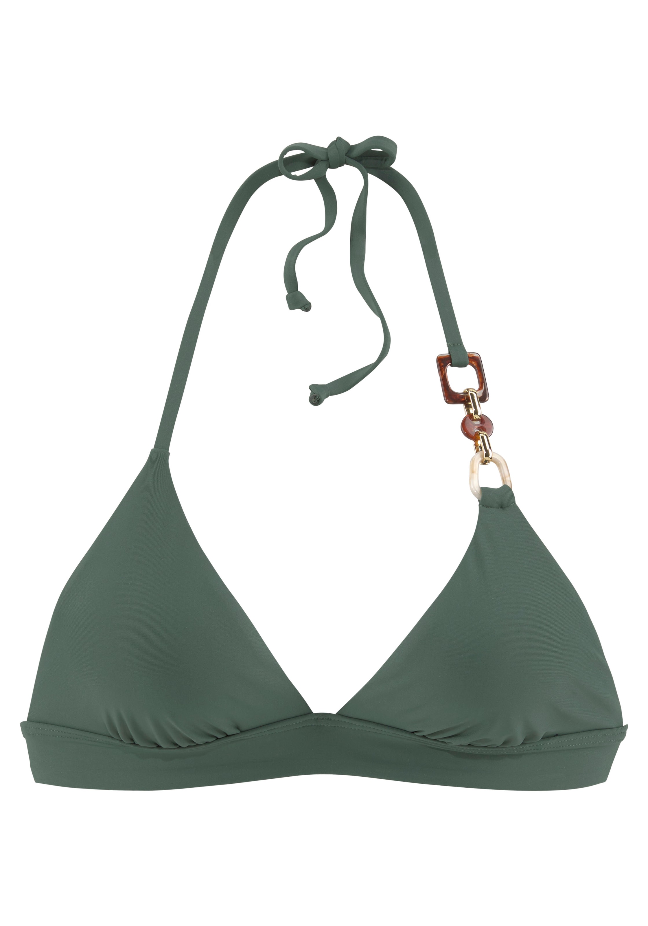 LASCANA Triangel-Bikini-Top »Yves«, mit edlen Zieraccessoires