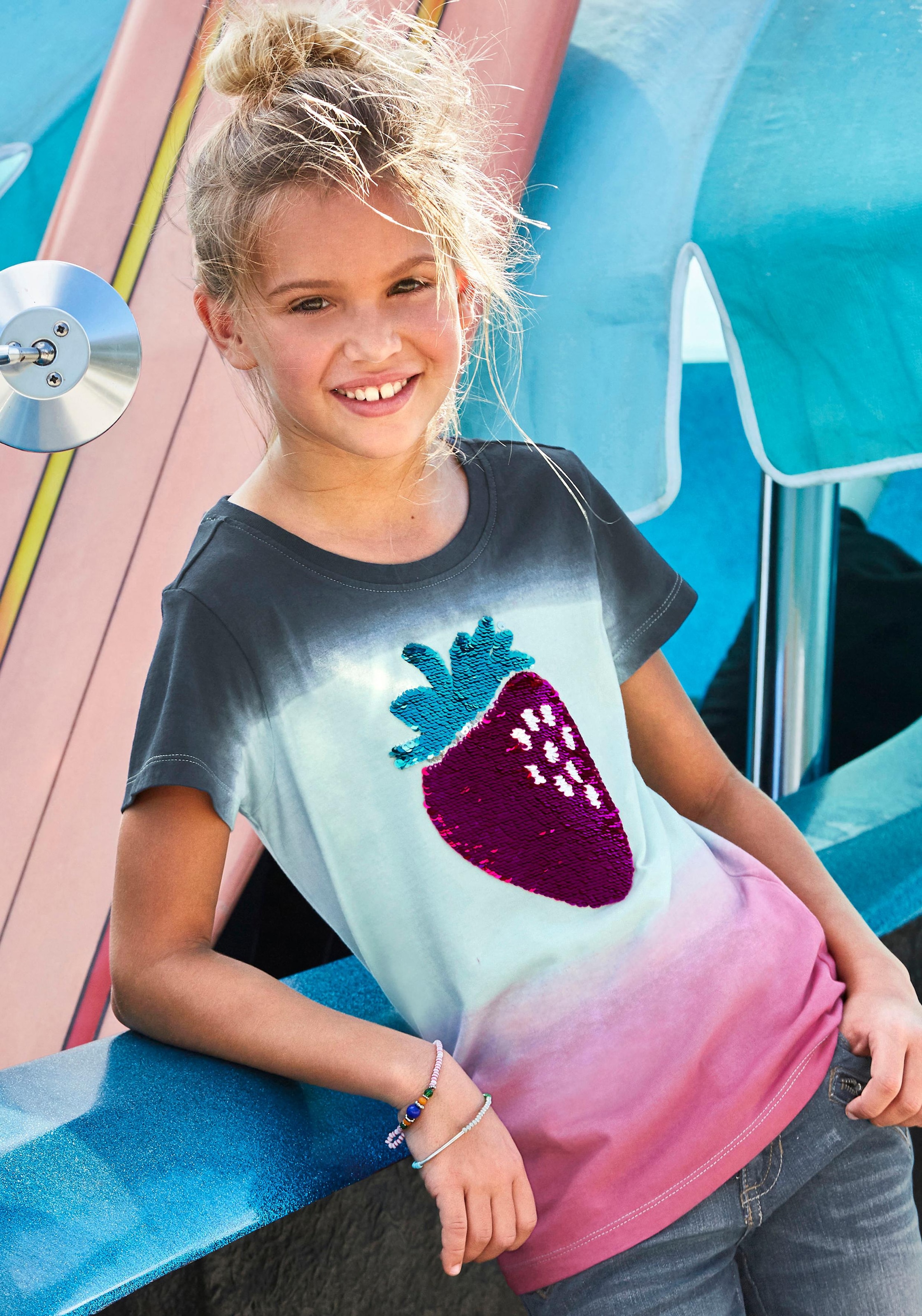KIDSWORLD T-Shirt, mit Wendepailletten Farbverlauf & bestellen OTTO bei