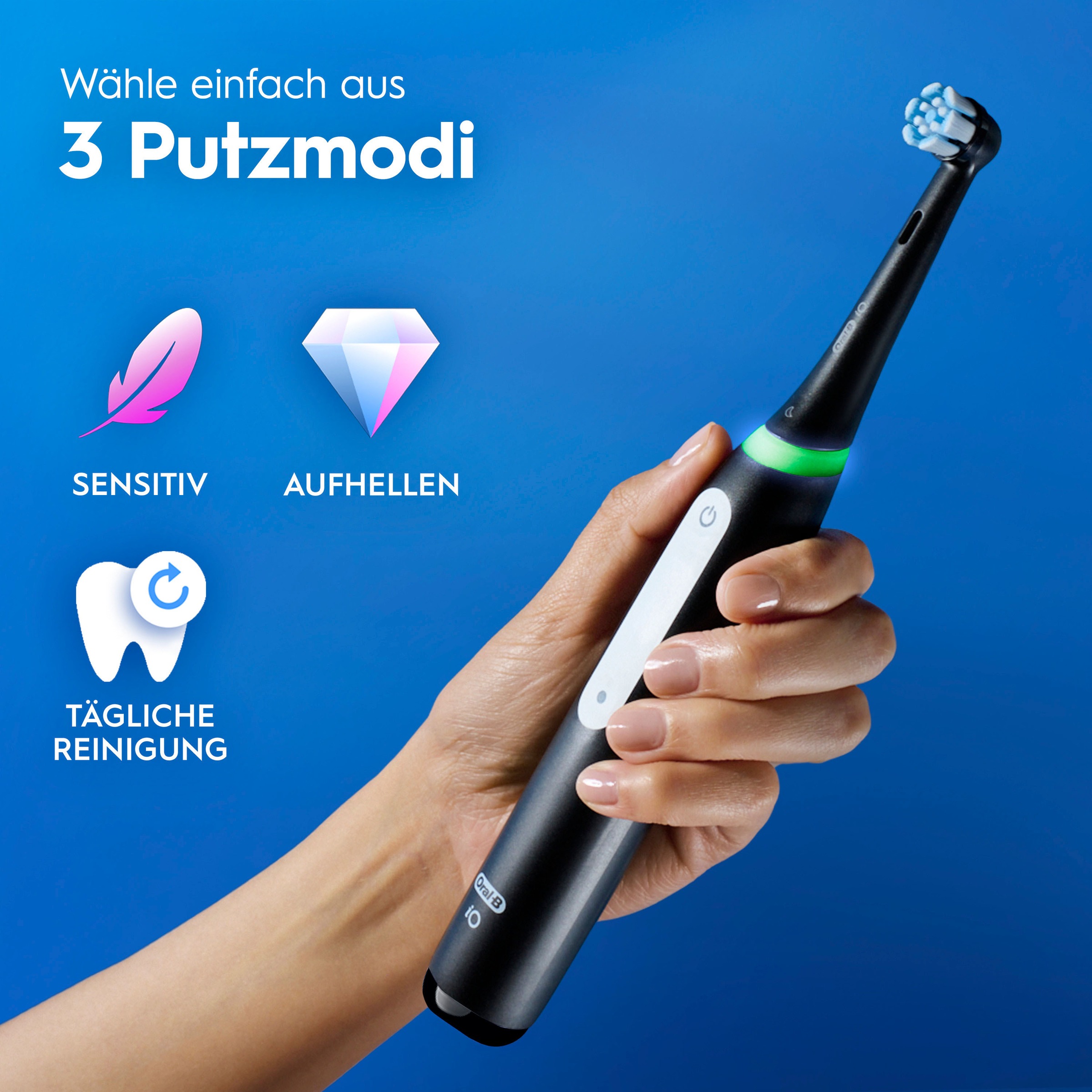 Oral-B Elektrische Zahnbürste »iO Series 3 Doppelpack« 2 Stk. Aufsteckbürsten Magnet-Technologie