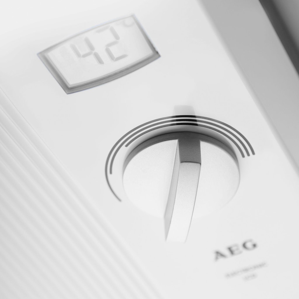 AEG-Haustechnik Komfort-Durchlauferhitzer »DDLE LCD 18/21/24 kW, gradgenaue Temperaturwahl«, LC-Display: Gradgenaue Temperaturwahl