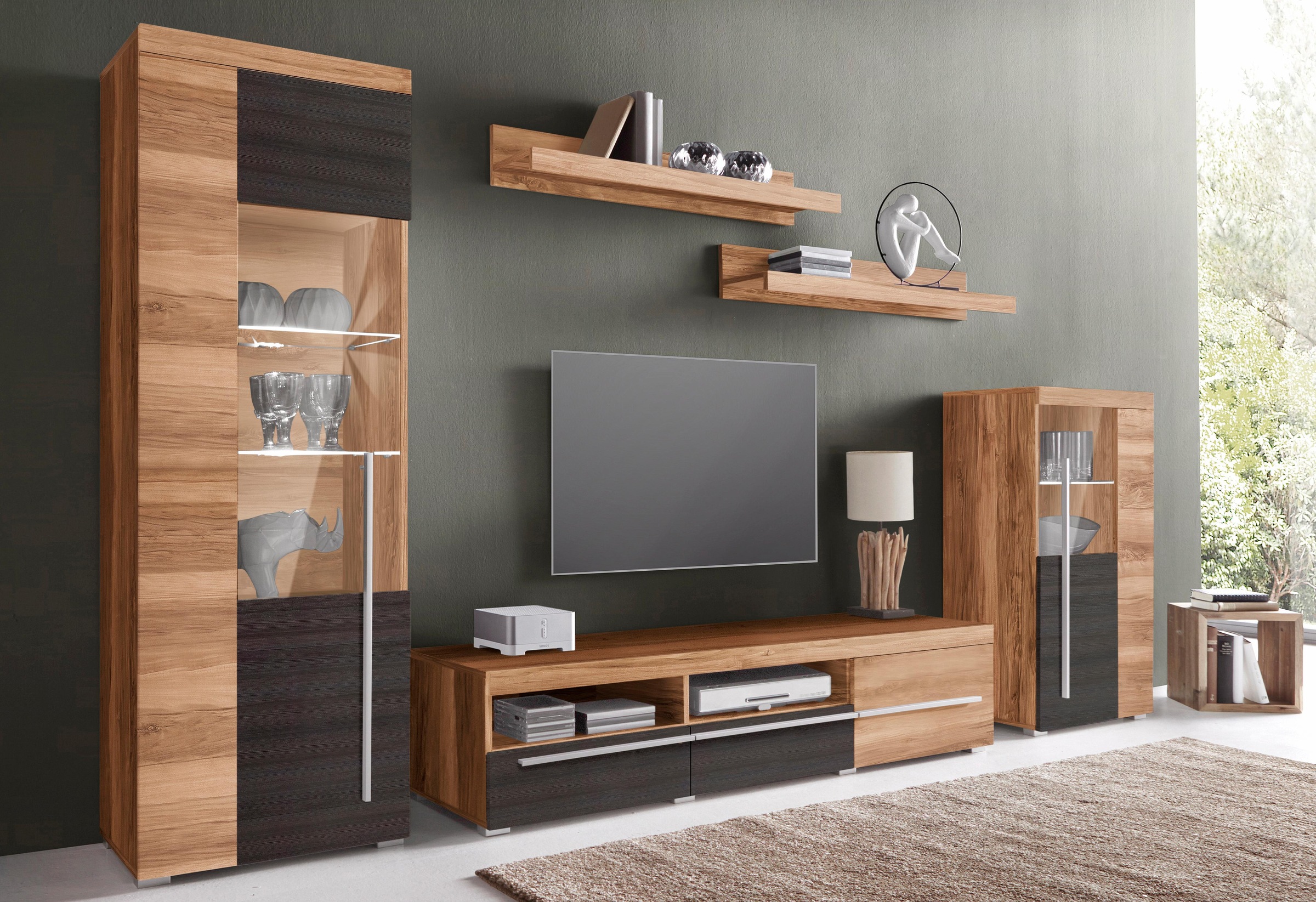 TRENDMANUFAKTUR Wohnwand »Roger«, (Set, 5 tlg.)