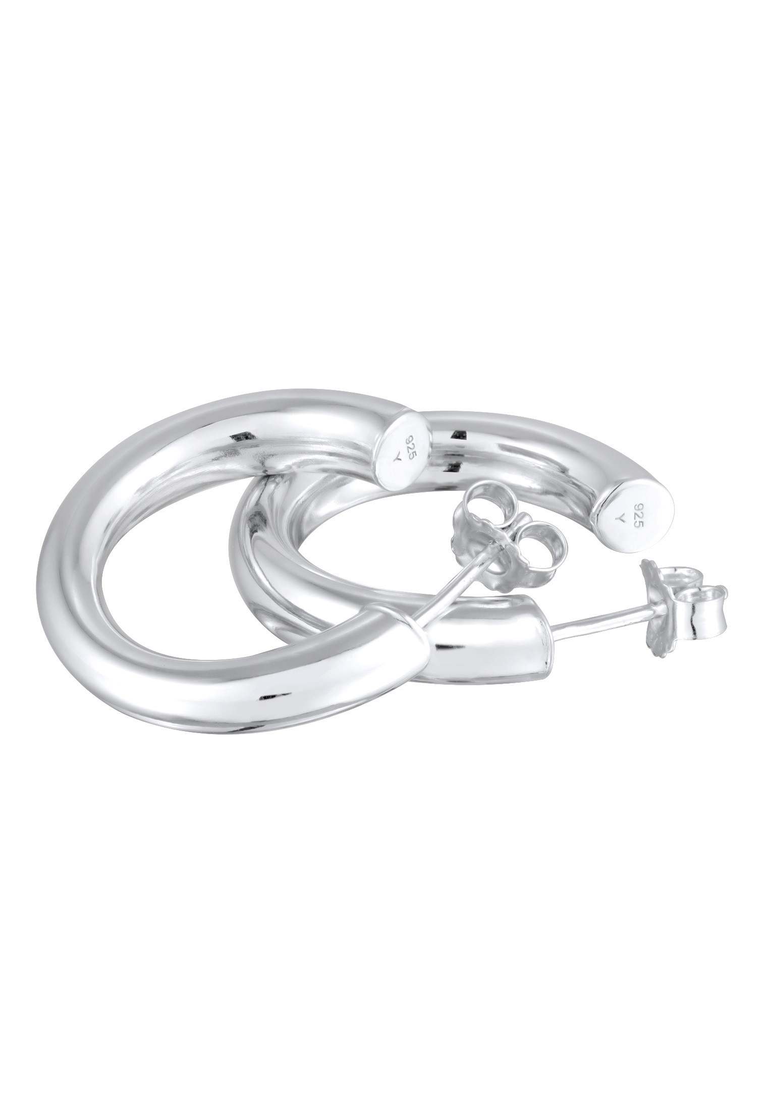 Elli Premium Paar Ohrstecker »Ohrringe Creolen Halbcreolen Ohrstecker 925 Silber«