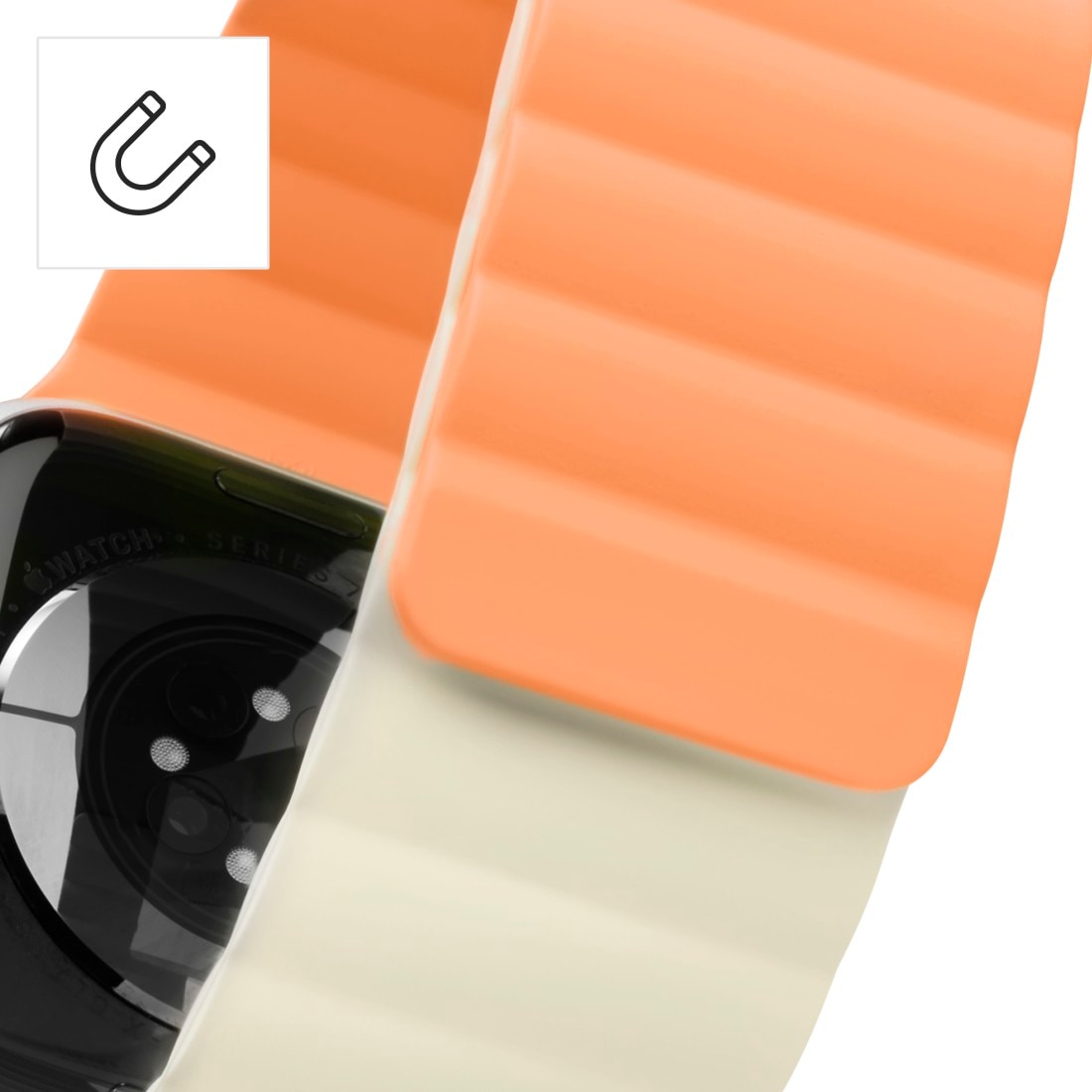 Hama Wechselarmband »Apple Watch Armband mit Magnetverschluss, für Apple Watch 38/40/41 mm«, Einheitsgröße, nicht klebrig, Silikon-Look