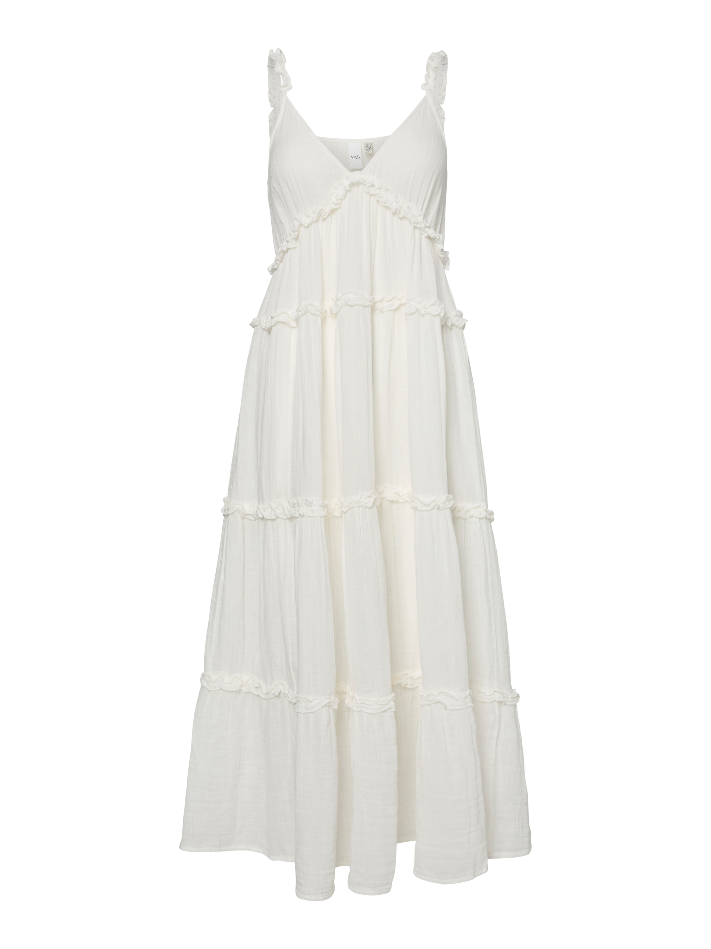Y.A.S Trägerkleid »YASANINA SL ANKLE DRESS S. NOOS« Sommerkleid mit Rüschen, knöchellang, Baumwolle