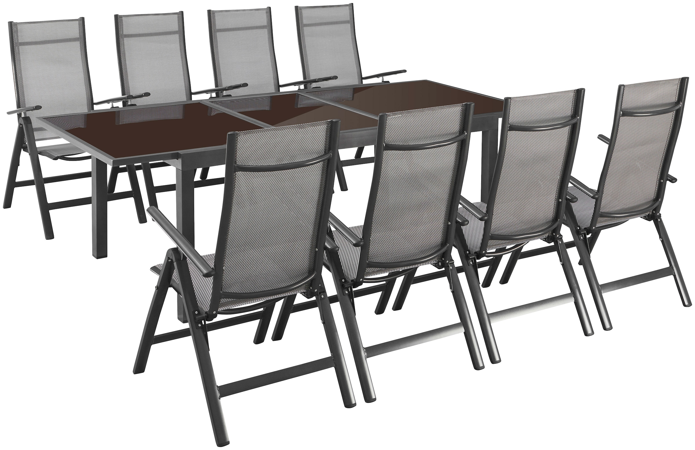 Tisch Online im Garten-Essgruppe Shop und 240 (180 MERXX cm) OTTO inkl. 8 Stühlen ausziehbarem »Amalfi«, -