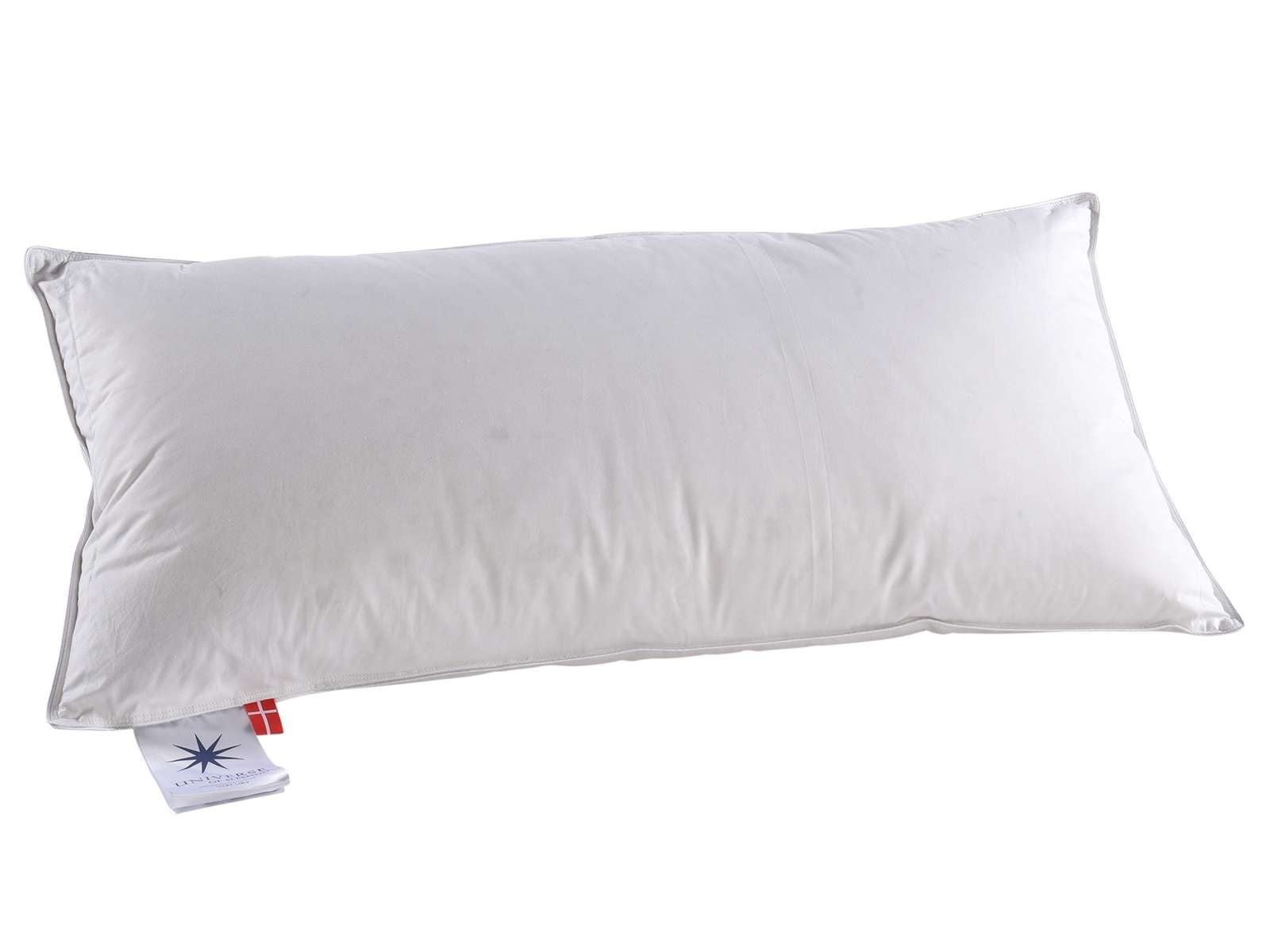 Universe of sleeping 3-Kammer-Kopfkissen »Mercury 3-Kammer Kopfkissen, 90% Daunenfüllung, natürliche Materialien«, Füllung: 90% Entendaunen/10% Federn im AuÎ²enkammer, (1 St.), Hochwertige Kissen, 40x80 cm. in Medium Höhe, Made in Denmark