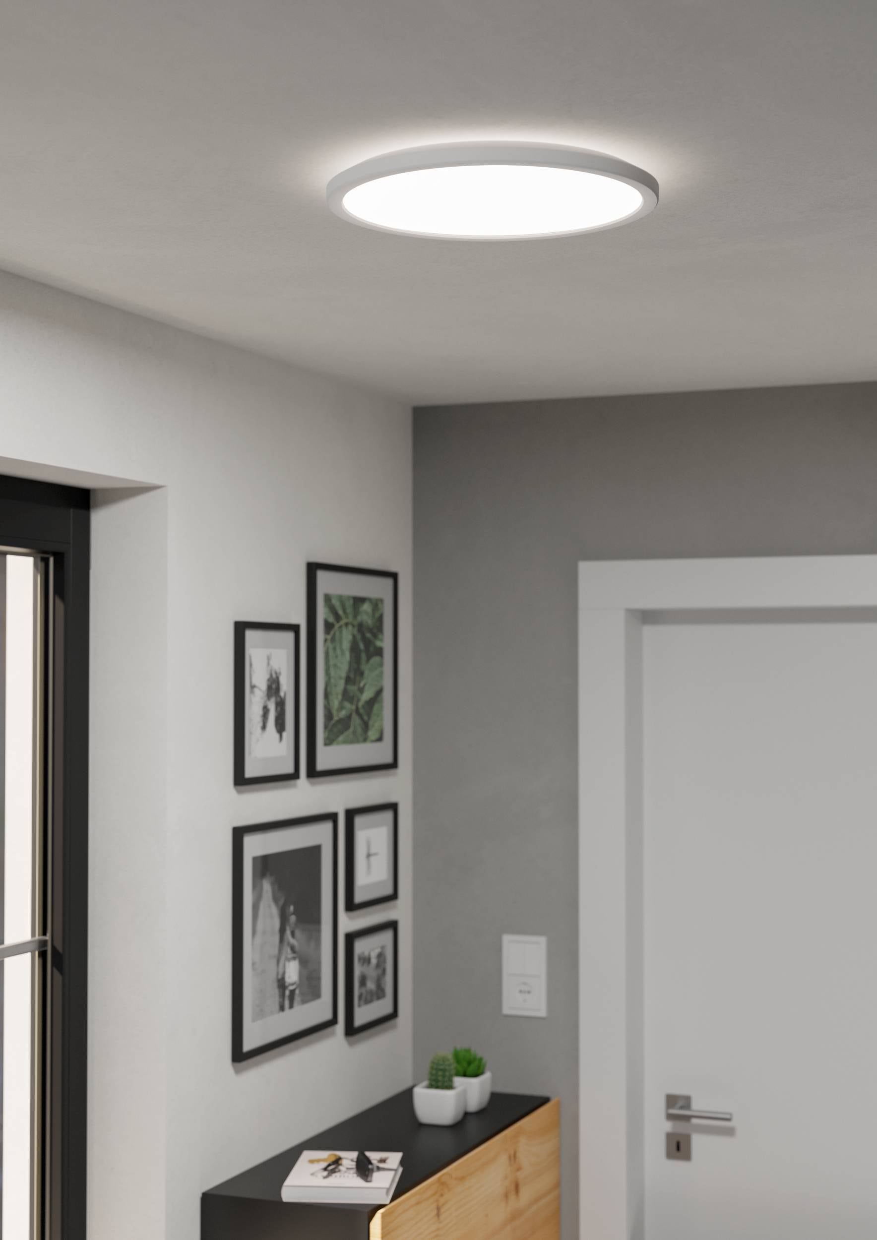 EGLO Deckenleuchte »Rovito Deckenlampe, Deckenbeleuchtung, Badlampe, Kunststoff, IP44« LED-Modul 1 Stk. Kaltweiß | Neutralweiß | Warmweiß Wand-/Deckenleuchte - H3 x Ø38,9 cm - weiß - 18,5W inkl.