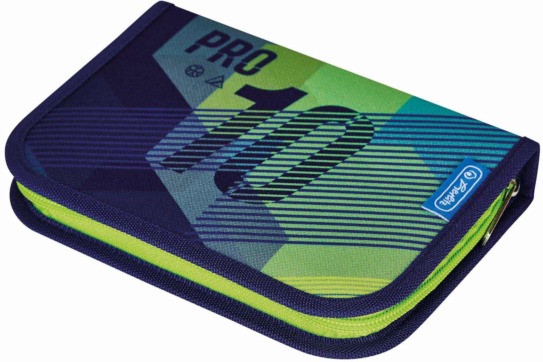 Herlitz Schulranzen »FiloLight Plus, Green Goal«, Floureszierende Flächen-reflektierende Streifen auf den Schultergurten-Reflektoren, mit Sportbeutel, Etui, Faulenzer und Sportbeutel