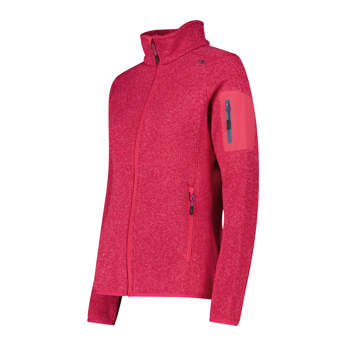 CMP Strickfleecejacke »KNITTED MELANGE FLEECE WOMAN JACKET« Wärmeisolierend & Schnell trocknend & Atmungsaktiv, Übergangsjacke