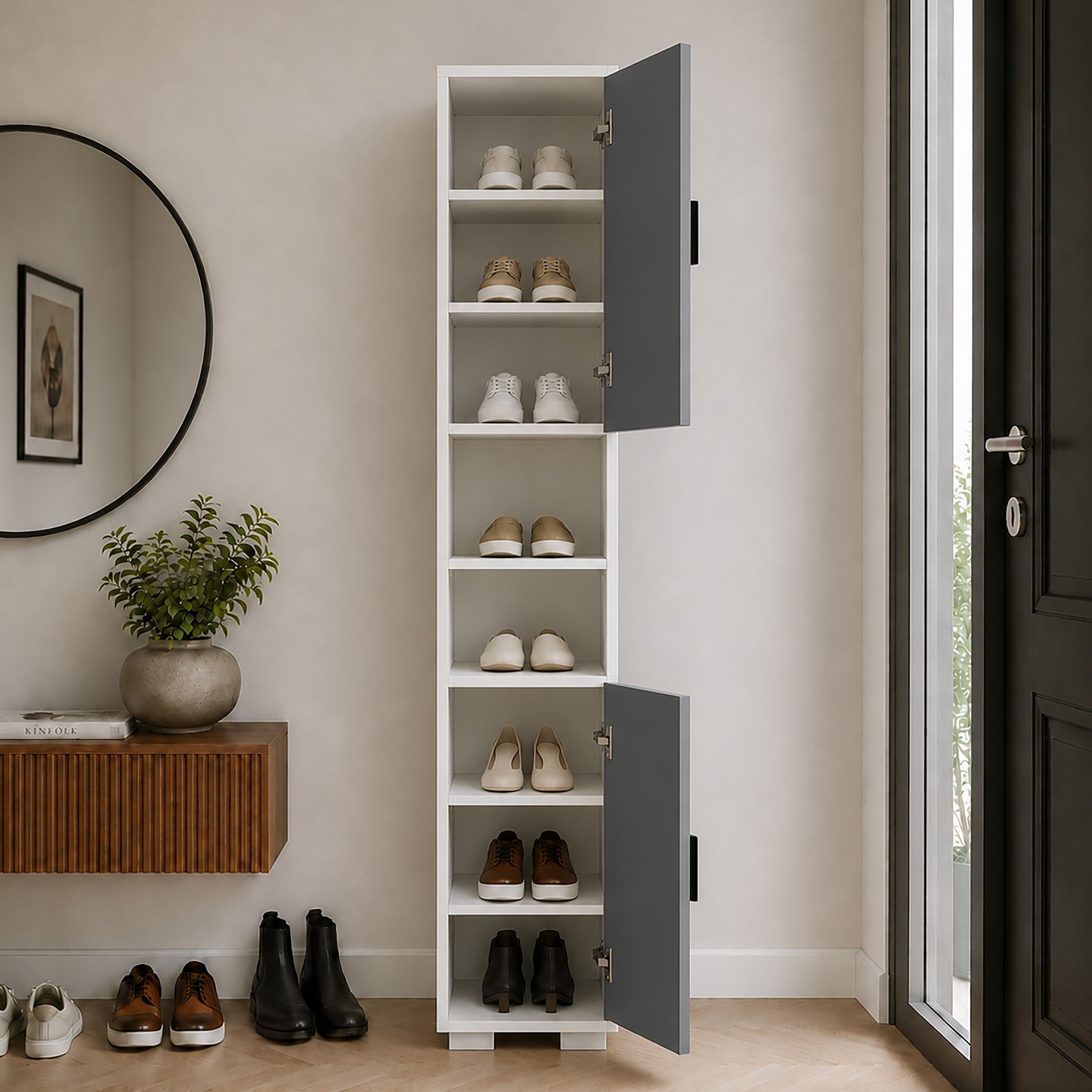 VCM Schuhschrank »Holz schmaler Schuhschrank Dielenmöbel Gados  M« 1 Stk. tlg.
