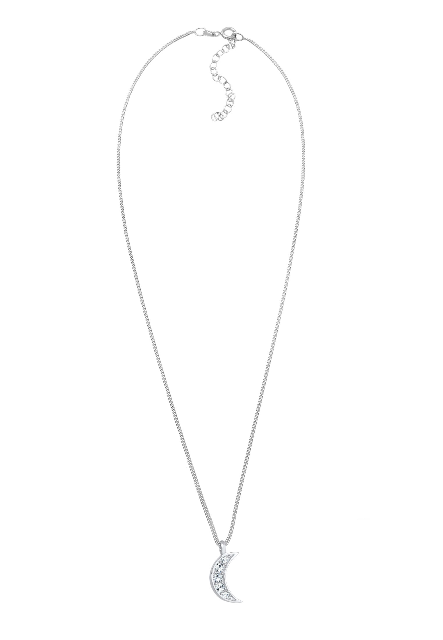 Elli Silberkette »Halskette Halbmond Astro 925 Silber, mit Kristallen von Swarovski®«