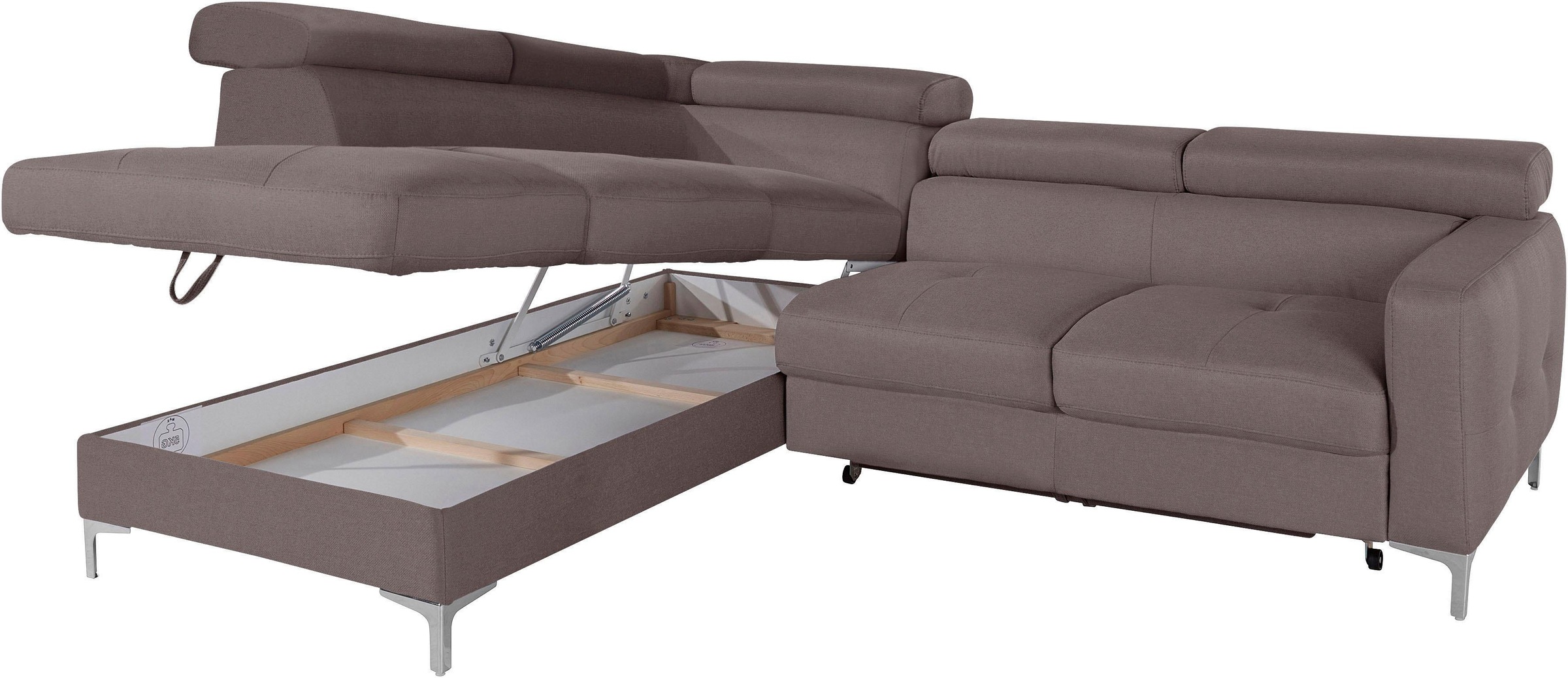COTTA Ecksofa »Sammy L-Form«, mit Kopfteilverstellung, wahlweise mit Bettfunktion & Bettkasten