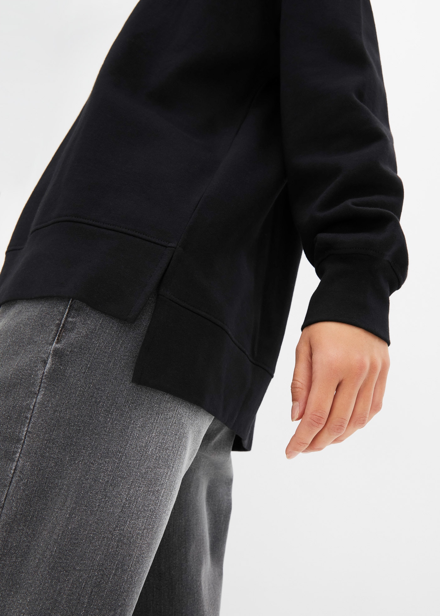 bonprix Hoodie , Oversize-Passform, aus Baumwolle, mit seitlichen Schlitzen
