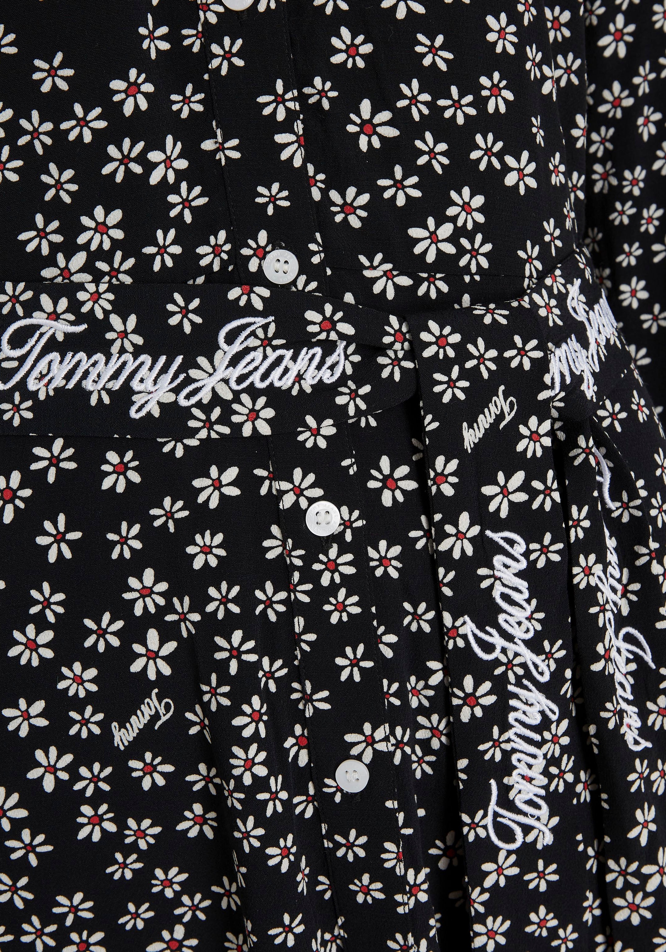 Print bei Jeans OTTO & allover mit DITSY Logo Tommy Shirtkleid Millefleur DRESS Curve bestellen MIDI EXT«, BELTED »TJW