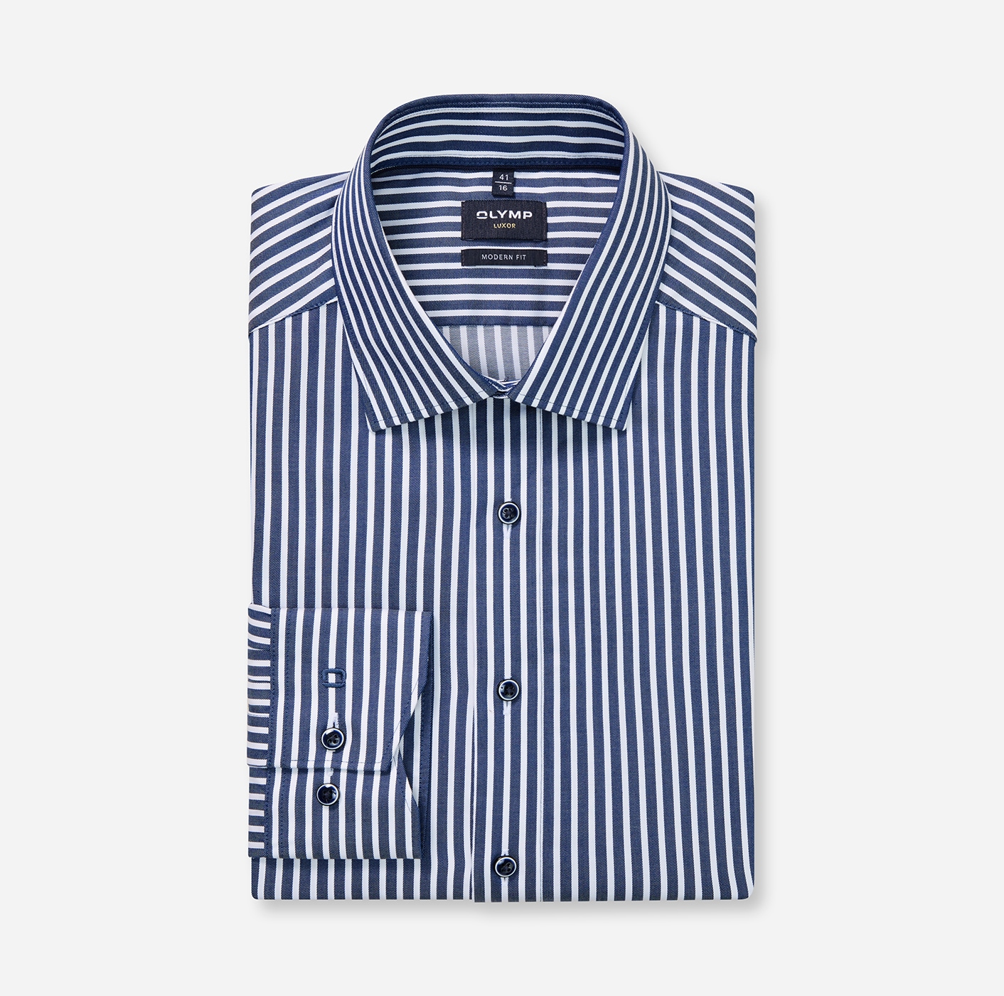 OLYMP Langarmhemd »Luxor« Businesshemd, gestreift, modern fit, New Kentkragen