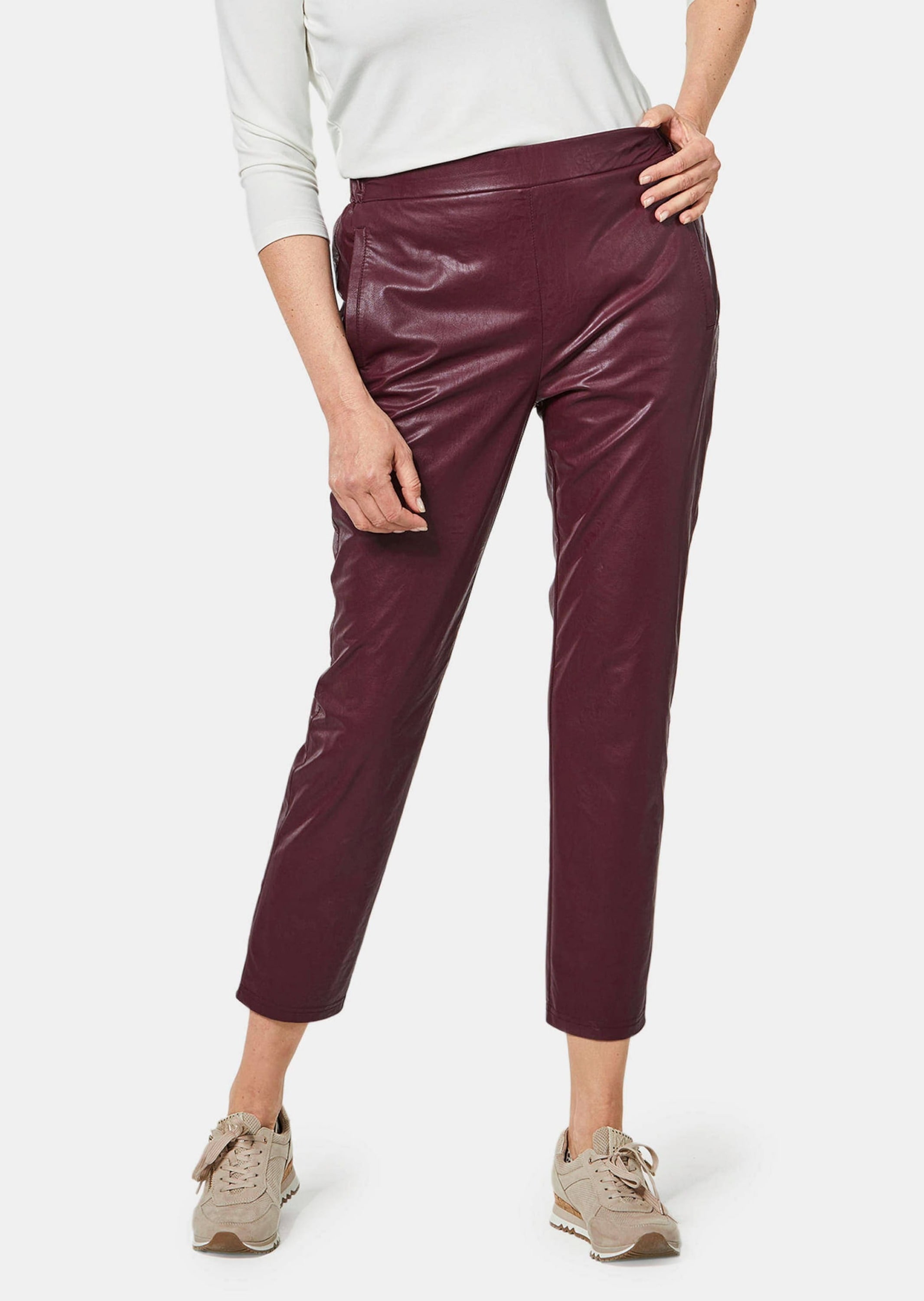 GOLDNER 2-in-1-Hose »Bequeme Schlupfhose in Lederoptik«