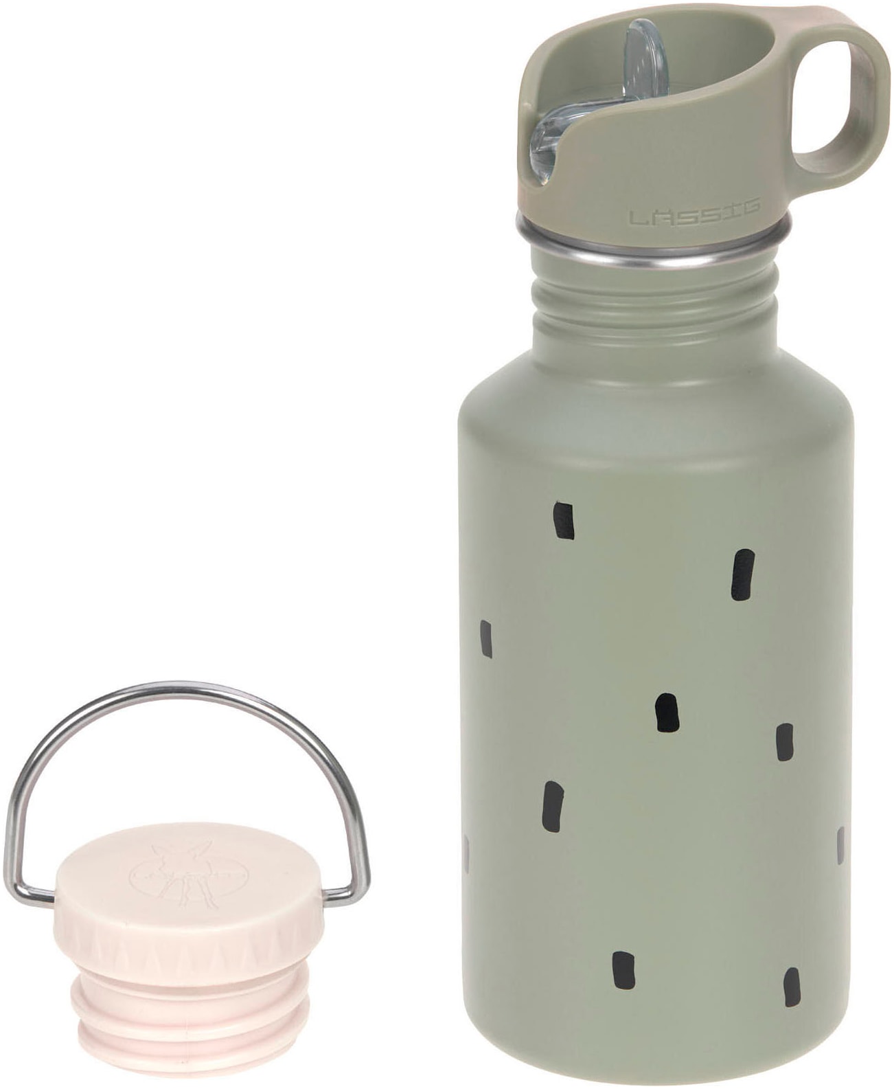 LÄSSIG Trinkflasche »Happy Prints, Light Olive«