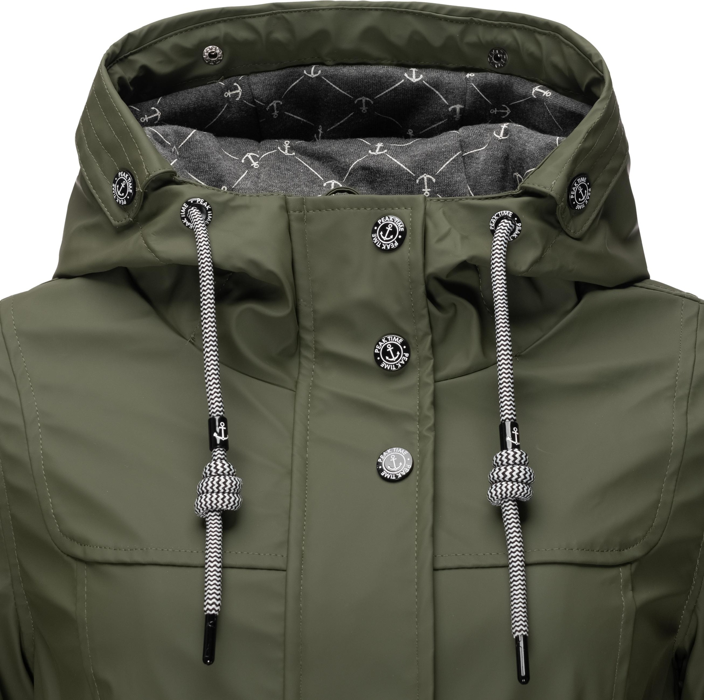 PEAK TIME Regenmantel »Regenjacke L60042«, stylisch taillierter Regenmantel für Damen