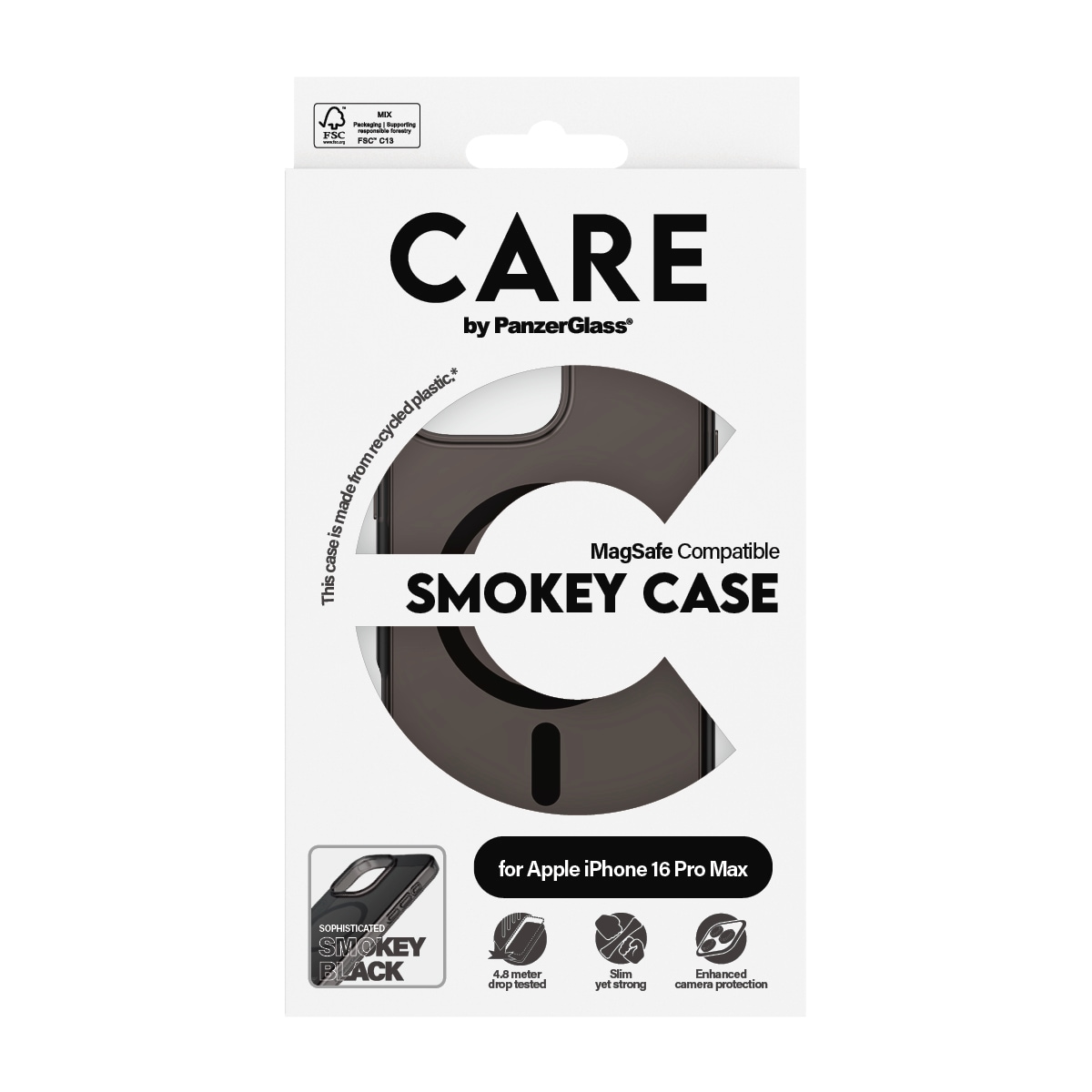 CARE by PanzerGlass Handyhülle »Smokey Case für Apple iPhone 16 Pro Max«, Backcover, Schutzhülle, Handyschutzhülle, Case, Schutzcase, stoßfest