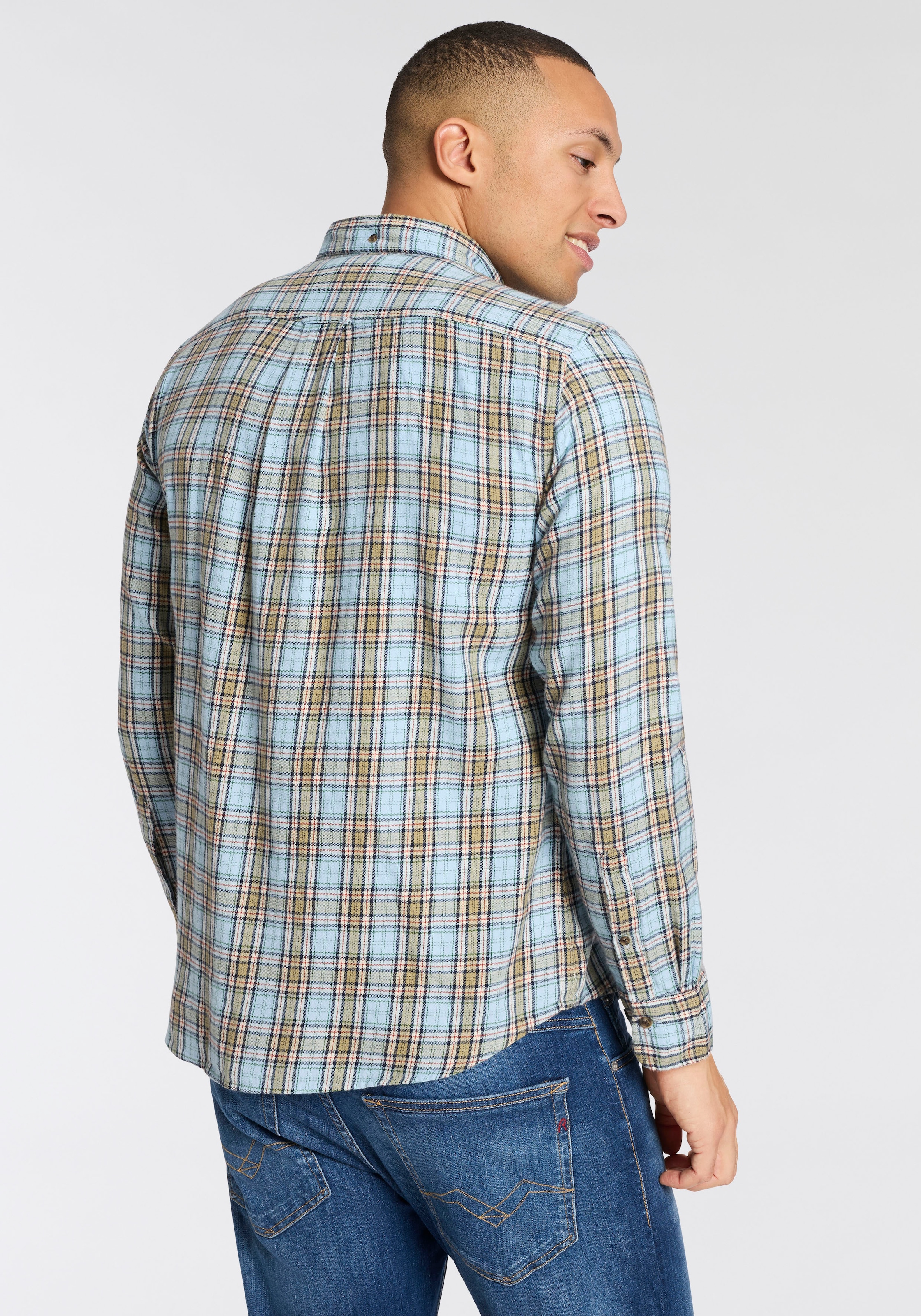 Gant Karohemd »REG WINDBLOWN FLANNEL CHECK SHIRT« Mit Rundhalsausschnitt