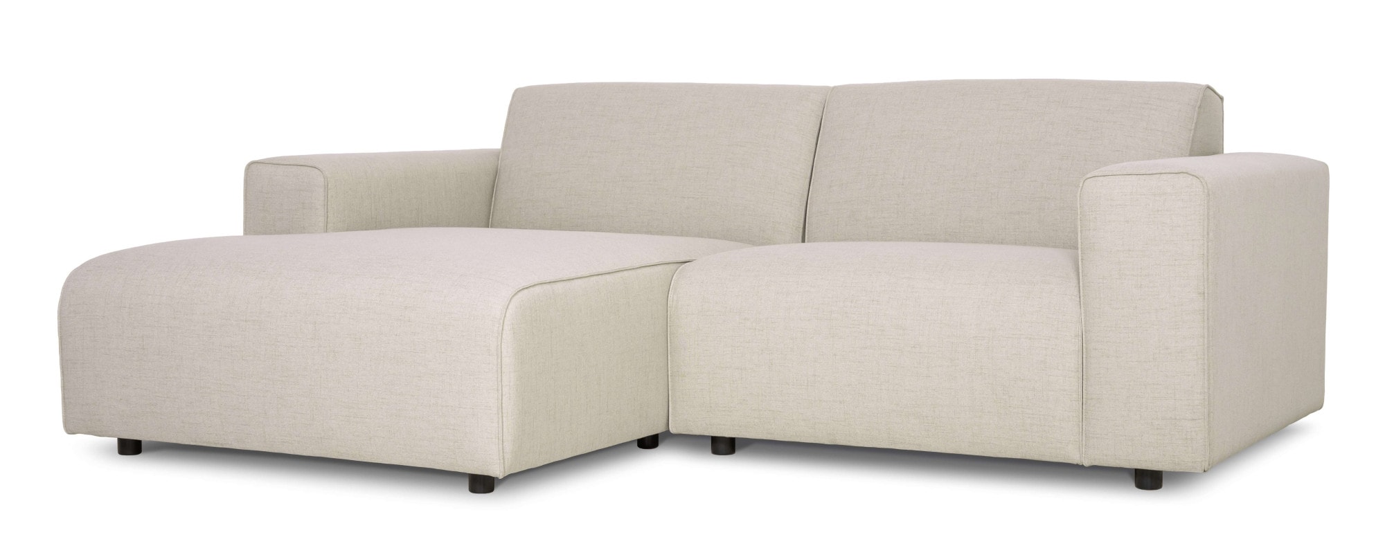 OTTO home Ecksofa »Naddine« B. 228 cm, L-Form, Strukturstoff Mélange-Effekt, Wellenunterfederung