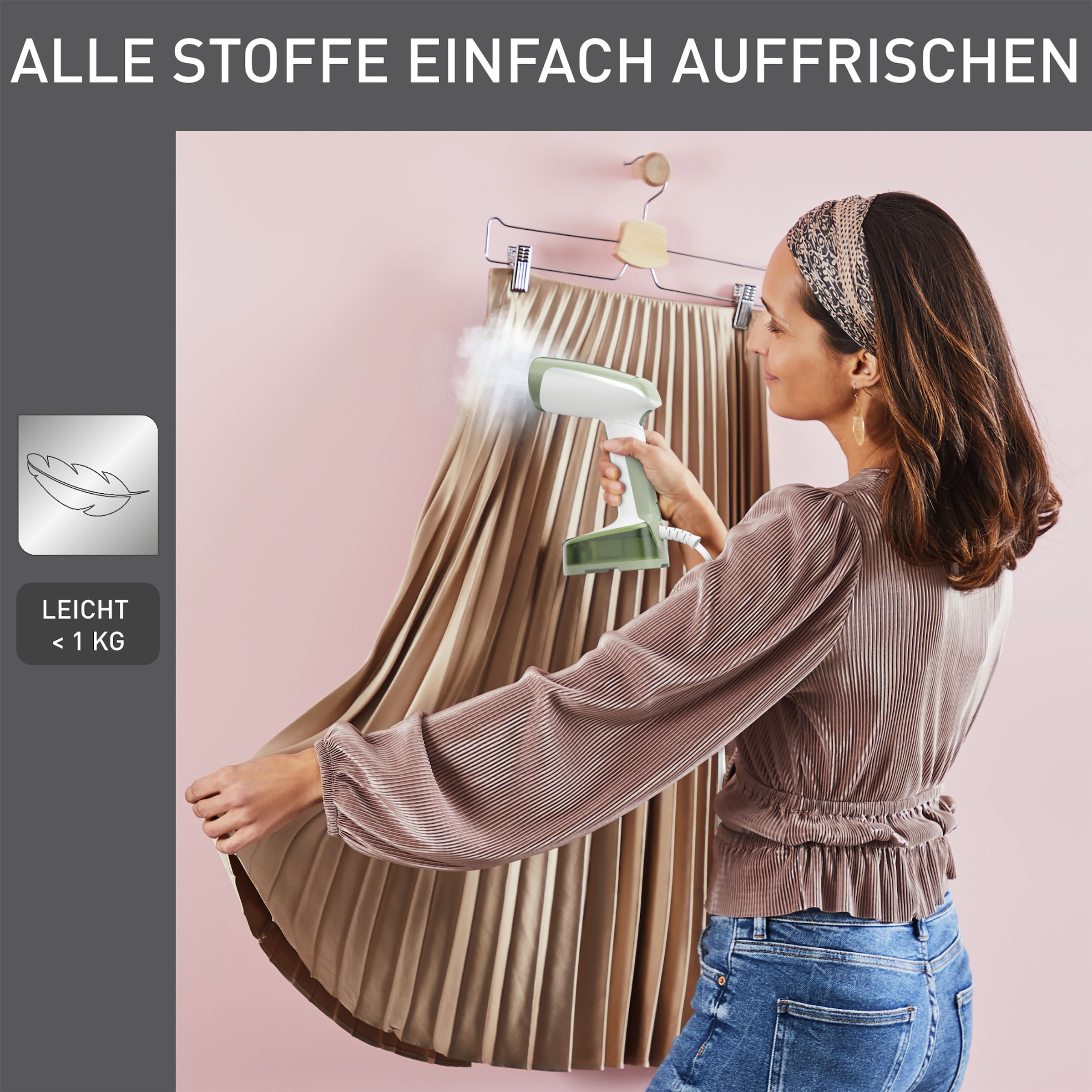 Tefal Dampfbürste »Access Steam Pocket DT3053, 1300 W, klappbarer Dampfglätter,«, 1300 W, ultrakompaktes Design, 15 Sek. Aufheizzeit, 120 ml Wassertank