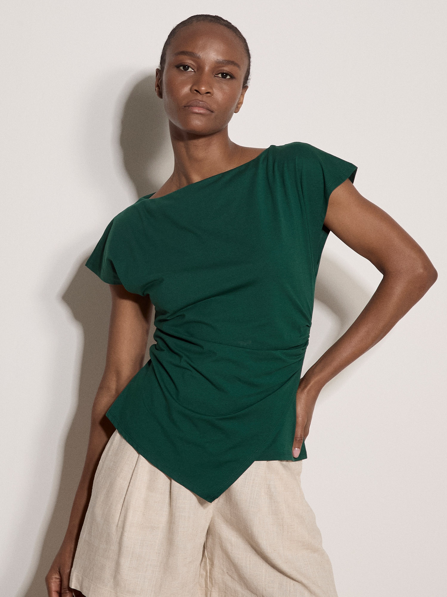 Apricot Shirttop »Top« in Wickeloptik