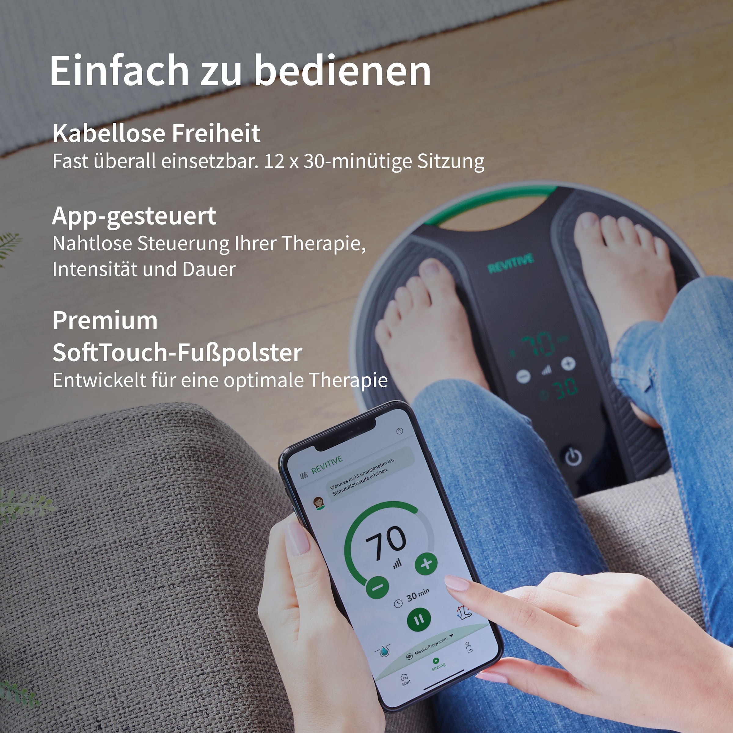 REVITIVE EMS-Gerät »Medic Coach Durchblutungs-Stimulator« Effektive Knieschmerztherapie und bessere Durchblutung
