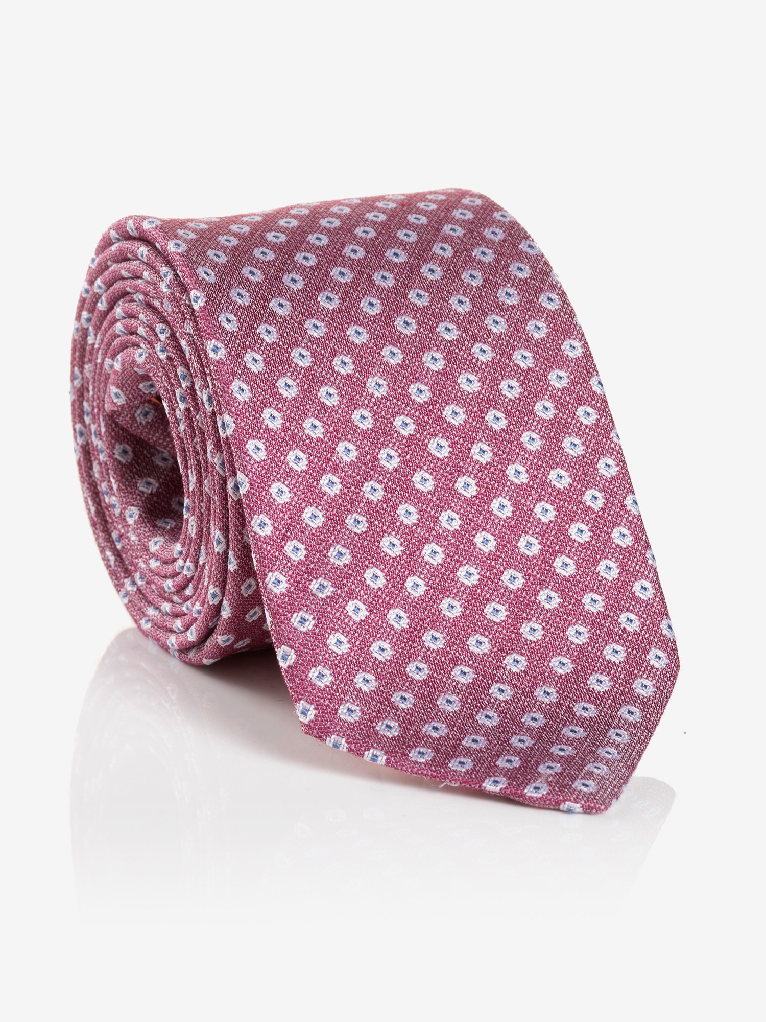 Monti Herren Krawatte 1 Stk. tlg. aus reiner Seide, Punkte-Muster, 6,5 cm breit in rot