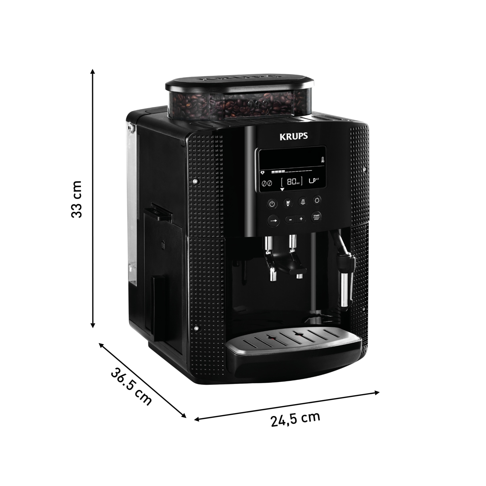 Krups Kaffeevollautomat »EA8150« Arabica Display, LCD-Display, Speichermodus, Dampfdüse für Cappuccino