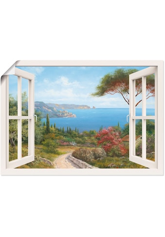 Artland Wandbild »Fensterblick - Haus am Meer I«, Fensterblick, (1 St.), in vielen... kaufen