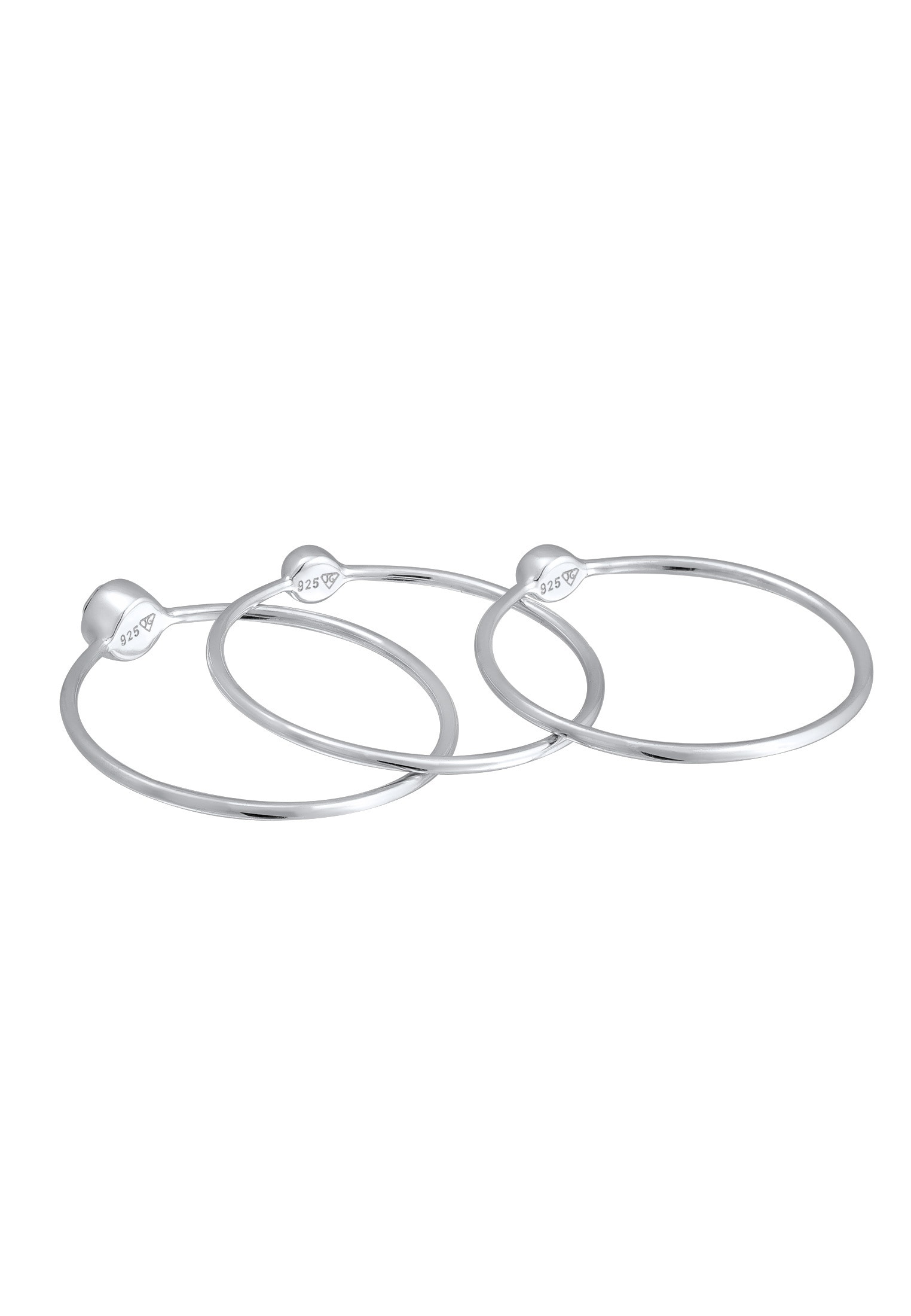 Elli Ring-Set »Ring 3er Set Stacking Zart Kristalle 925 Silber«