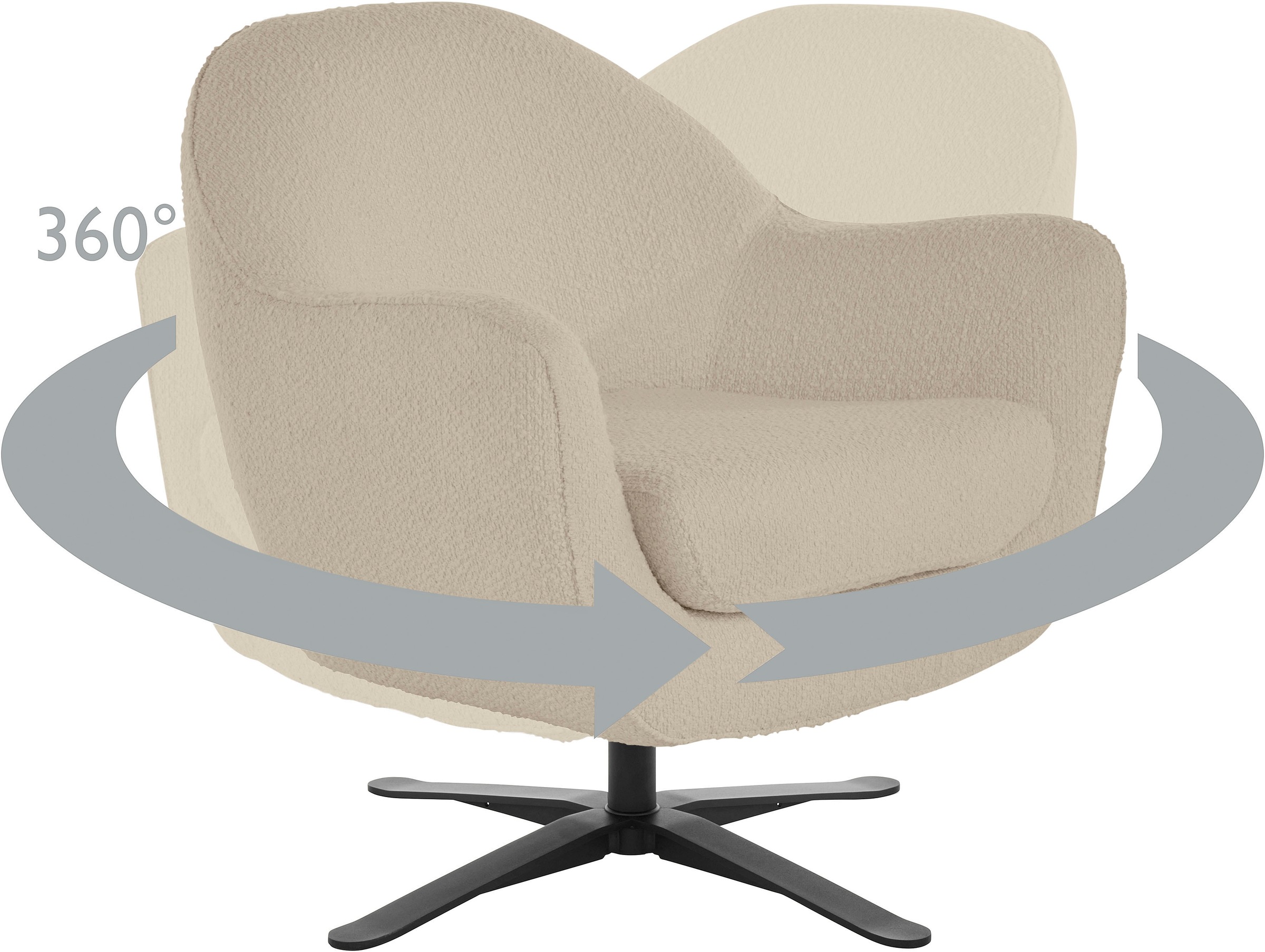 andas Drehsessel »Stavre, Loungesessel«, in moderner Optik, mit elegantem Drehfuß