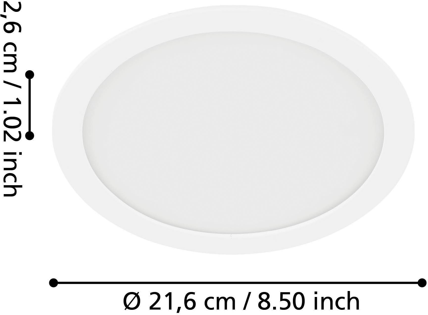 EGLO Einbauleuchte »Fueva 5 Einbaustrahler, Stahl und Kunststoff, Einbauspot, Einbaulampe« LED-Modul 1 Stk. Warmweiß Einbauleuchte - Ø21,6 x ET26 cm - weiß - 17W inkl.