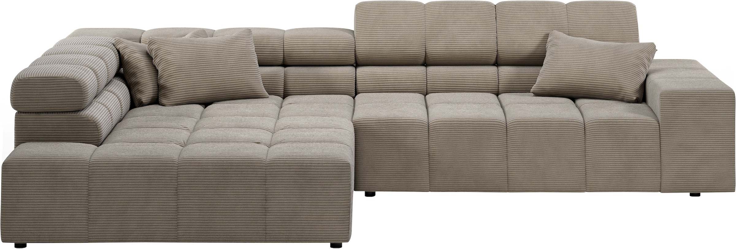 Home affaire Ecksofa »Ancona incl. Kopfteilverstellung, OTTOs Choice, Breite 319cm, L-Form« wahlweise motorische Sitztiefenverstellung, auch in Cord + Easy Care