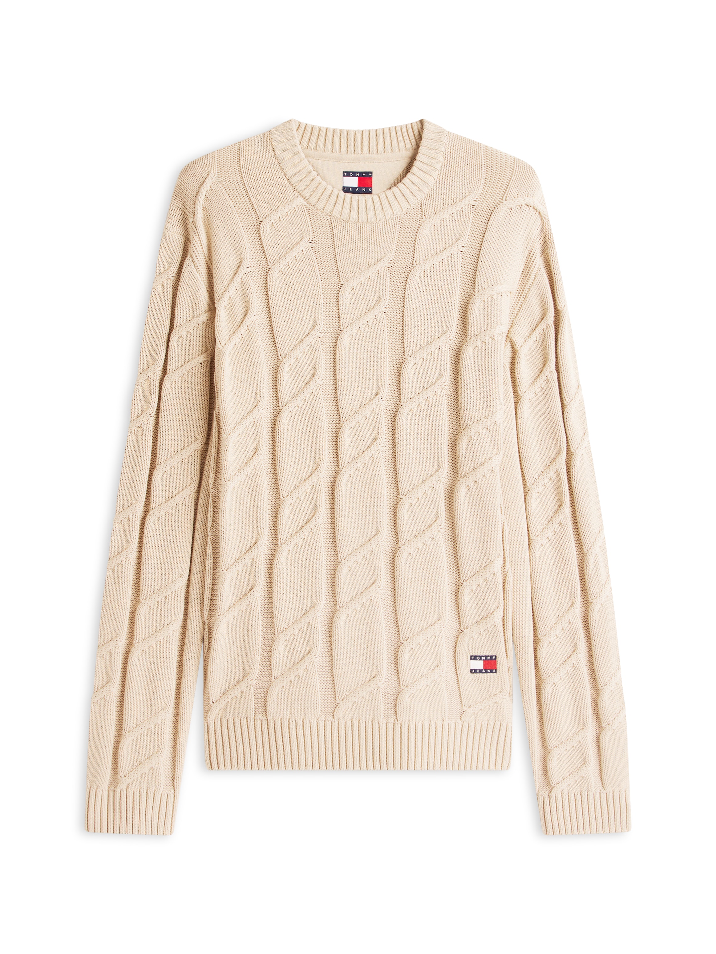 Tommy Jeans Rundhalspullover »TJM REG CHUNKY CABLE« Grobstrick mit Zopfmuster, regular fit, Rundhals