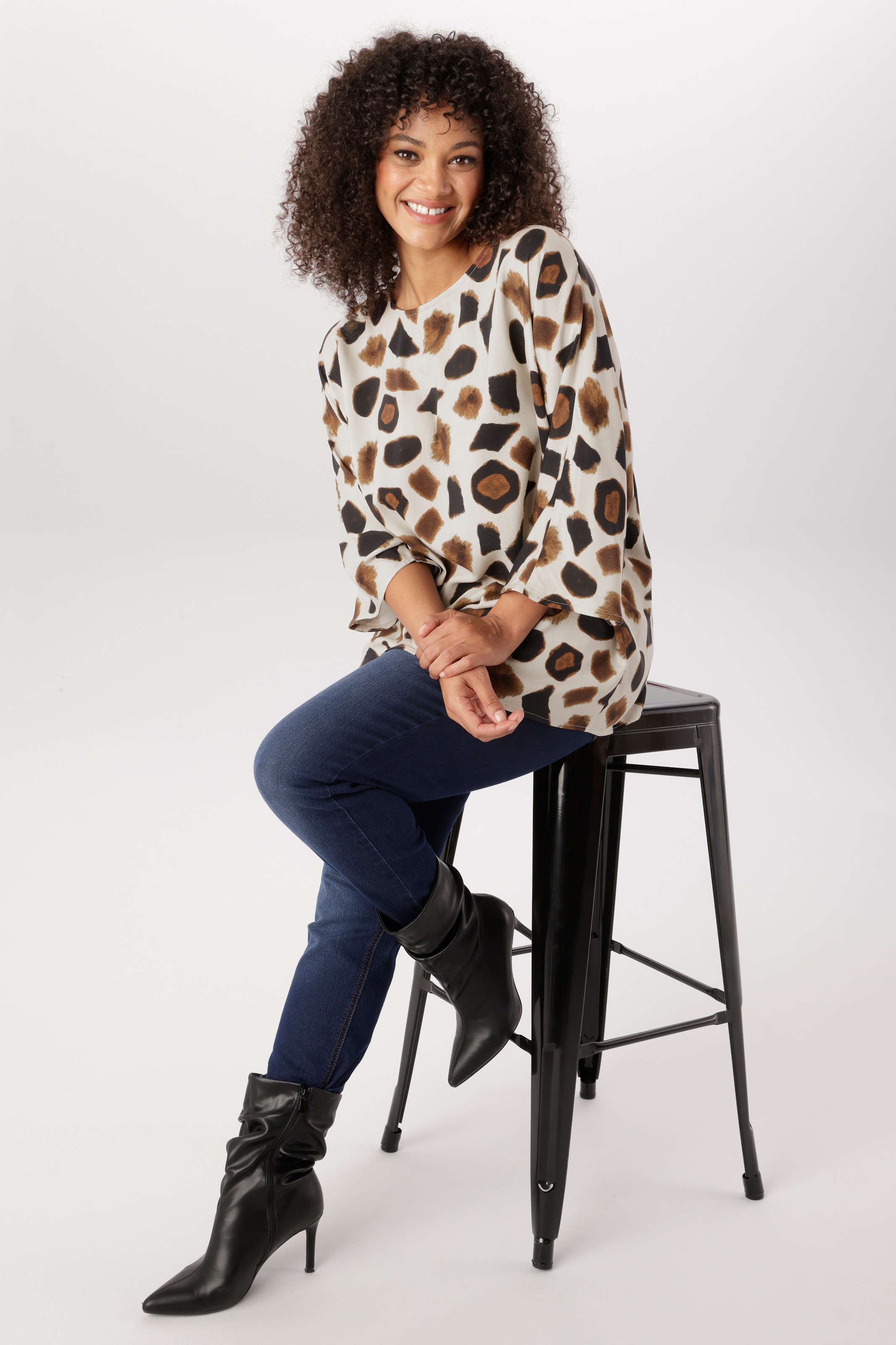 Aniston PLUS Schlupfbluse in trendigem Animalprint - NEUE KOLLEKTION